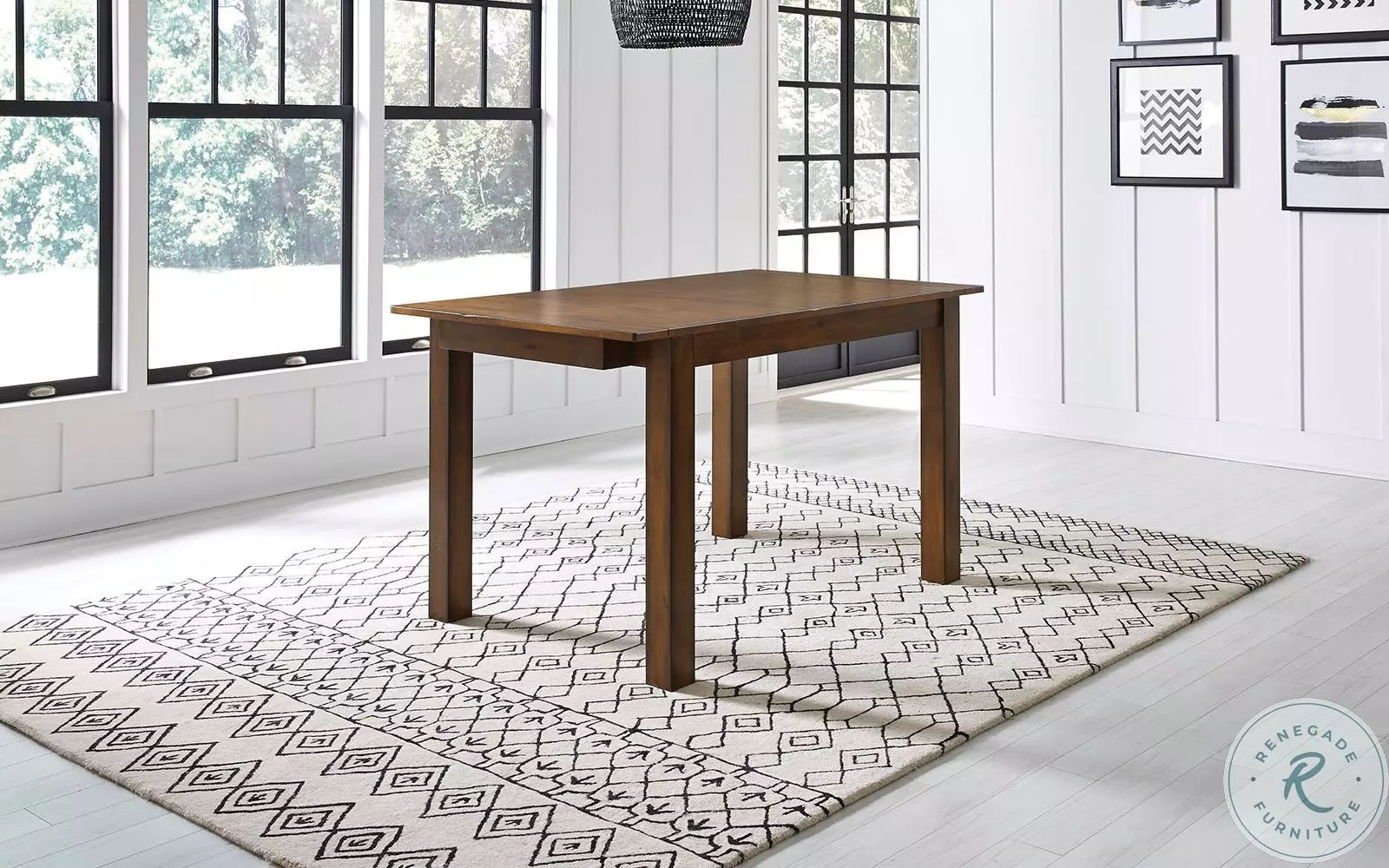 Mariposa Rustic Whiskey Leg Extendable Counter Height Dining Table