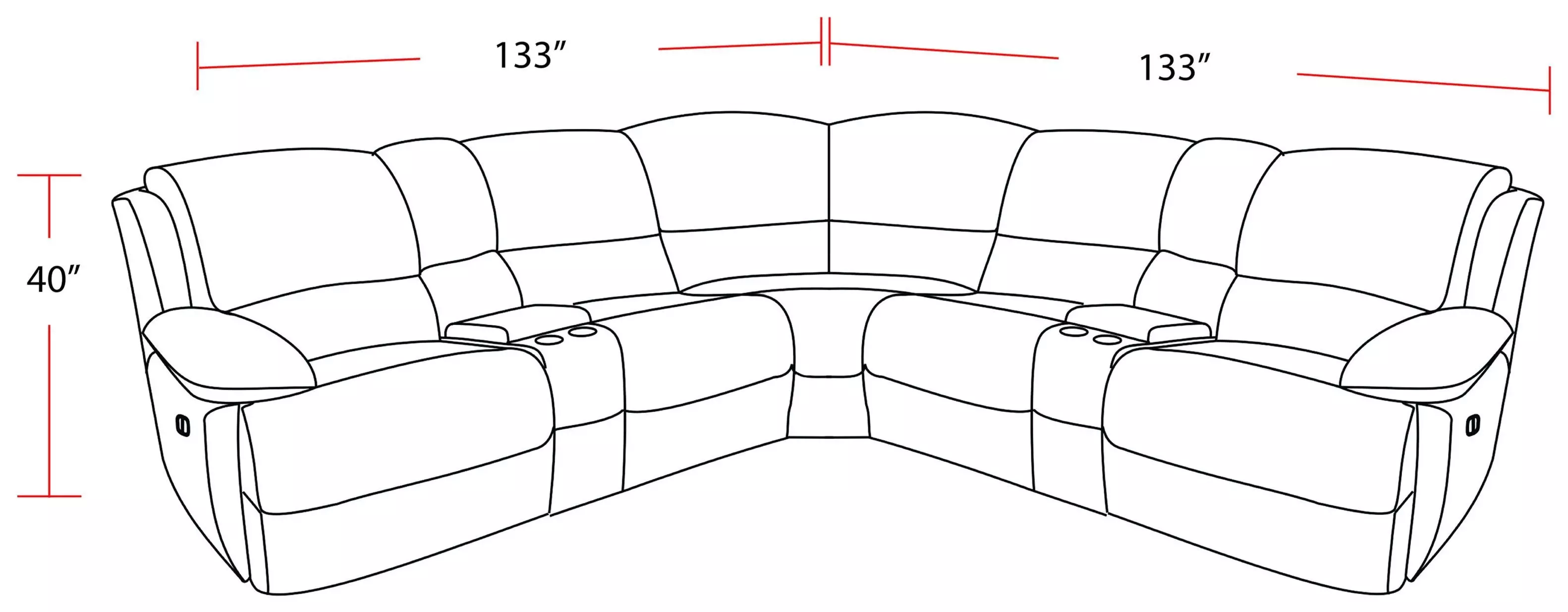 Spartacus Haze Performance Fabric 7 Piece Modular Power Reclining Sectional