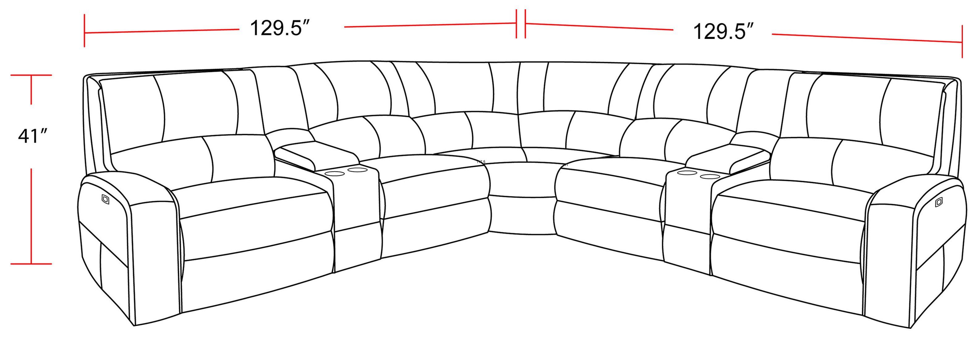 Swift Bourbon Leather 7 Piece Modular Power Reclining Sectional