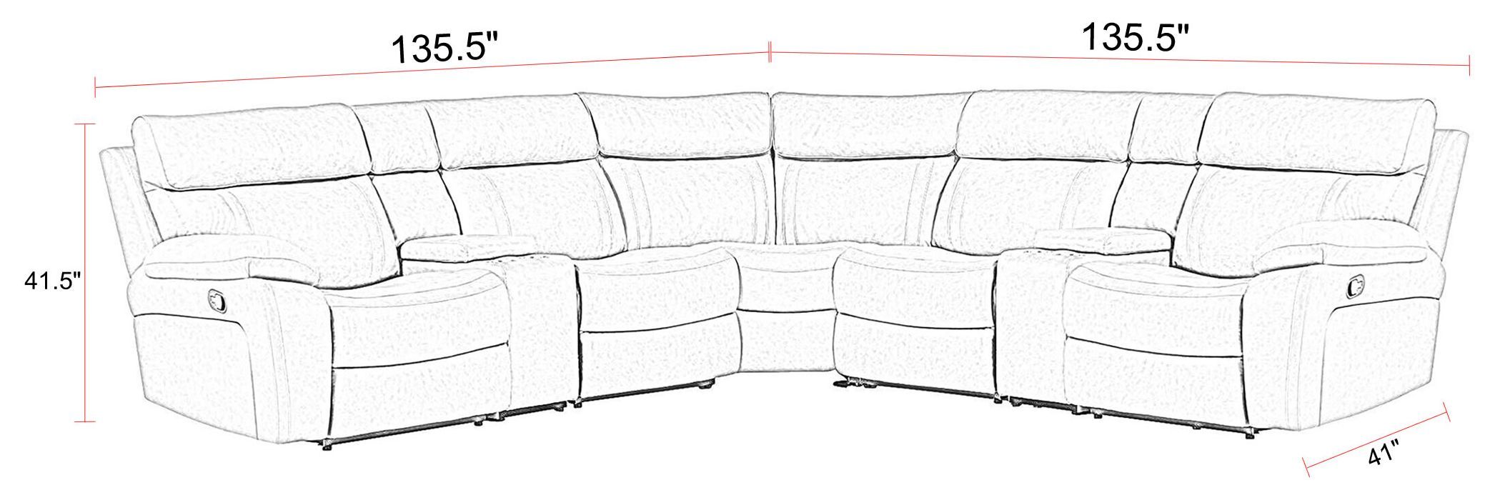 Theon Stokes Toffee 7 Piece Modular Reclining Sectional