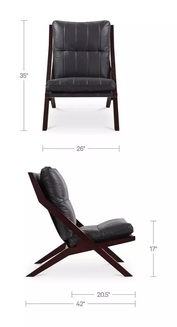 Preston Black Leather Upholstered Accent Chair