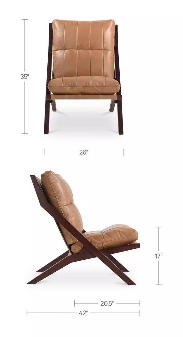 Preston Tan Leather Upholstered Accent Chair