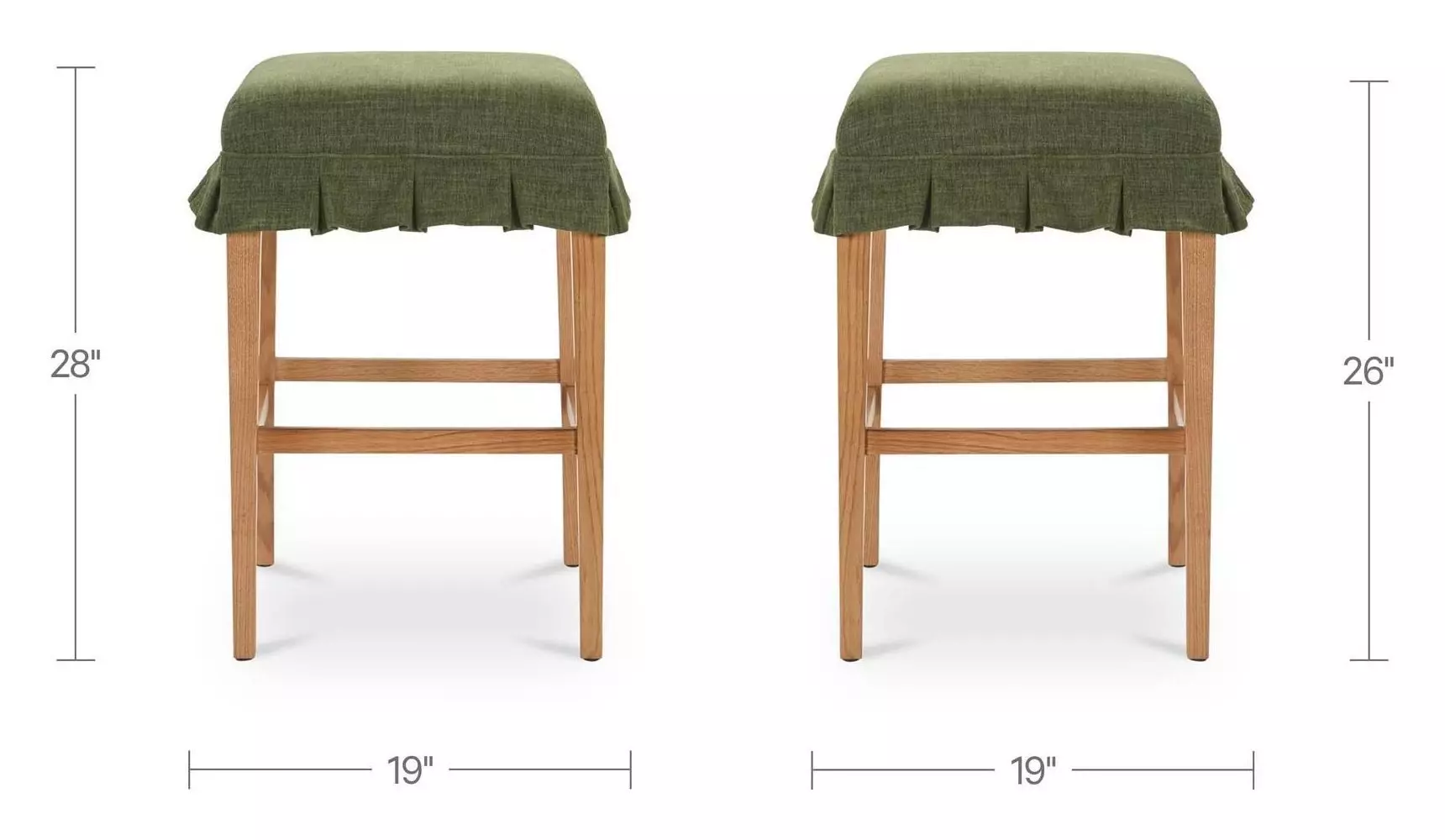 Anna Green Upholstered Counter Height Stool