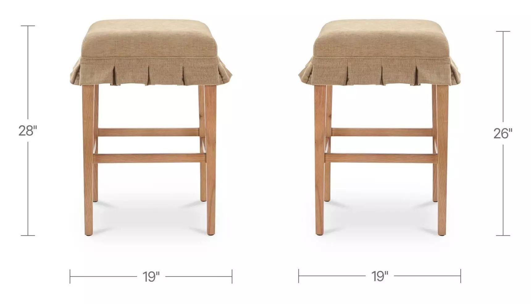 Anna Light Brown Upholstered Counter Height Stool
