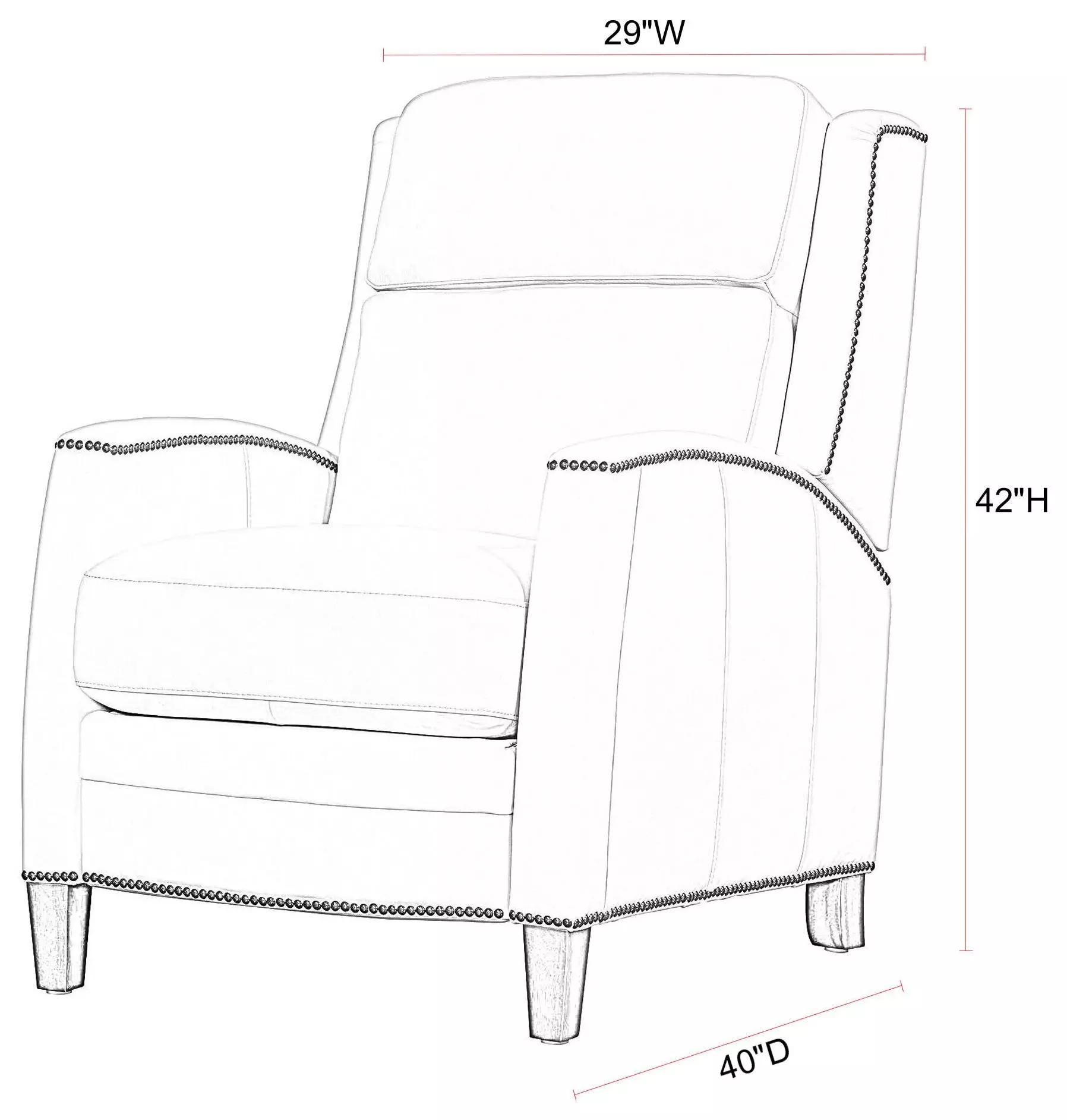 Vermont Slate Noire Leather Recliner