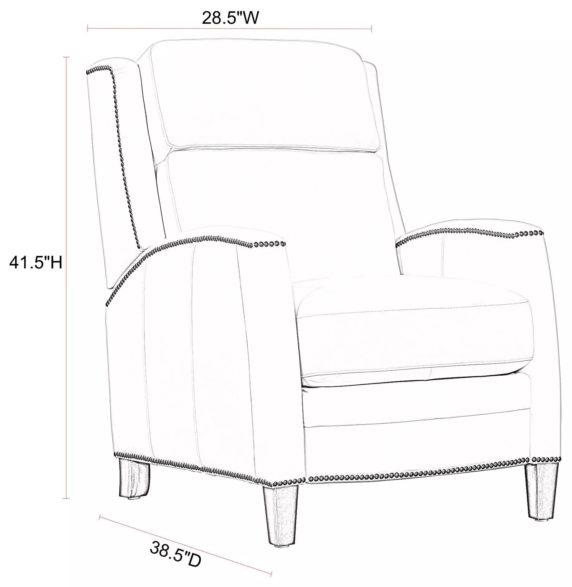 Vermont Slate Noire Leather Power Recliner