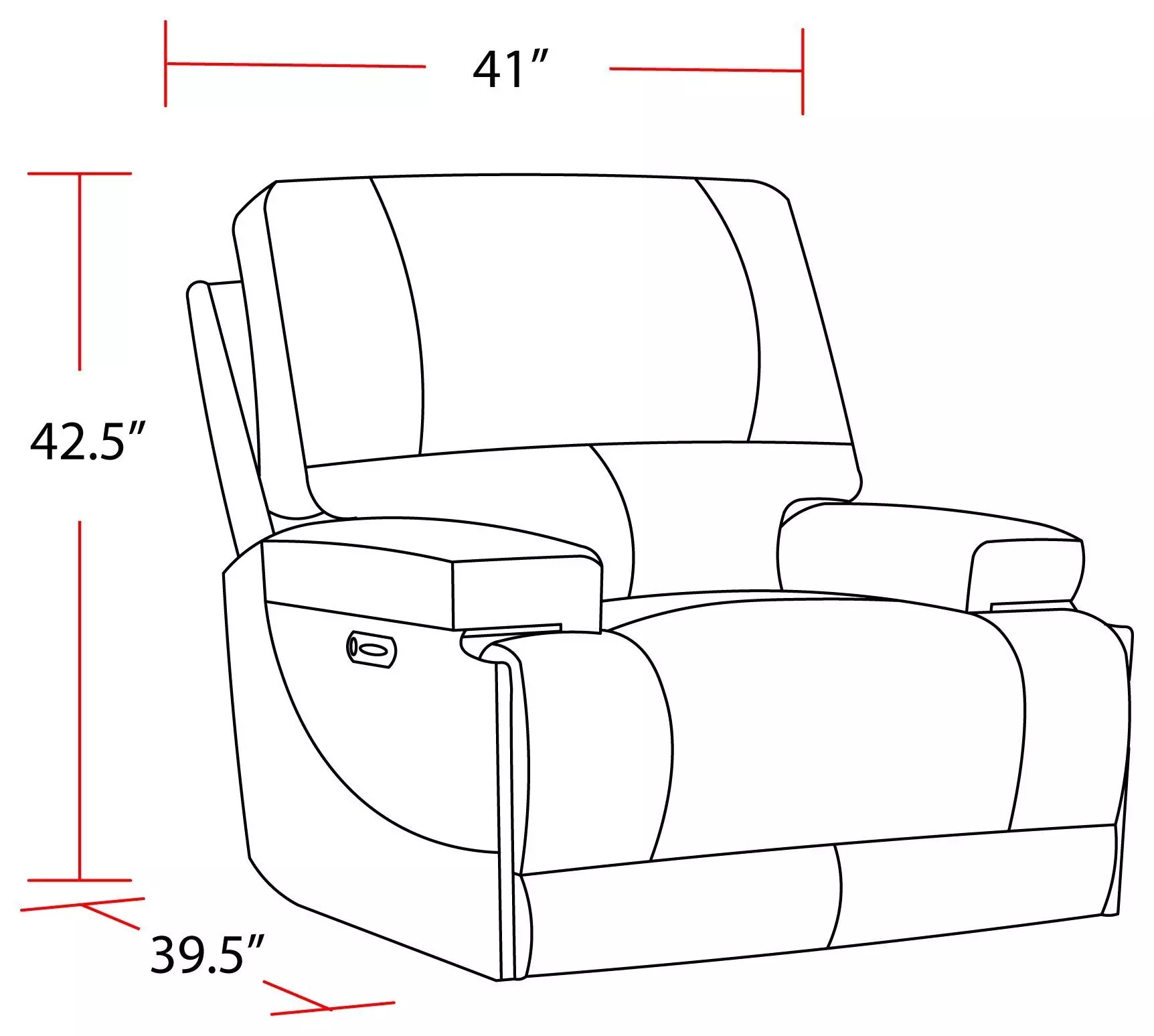 Whitman Verona Azure Cordless Power Recliner with Power Headrest