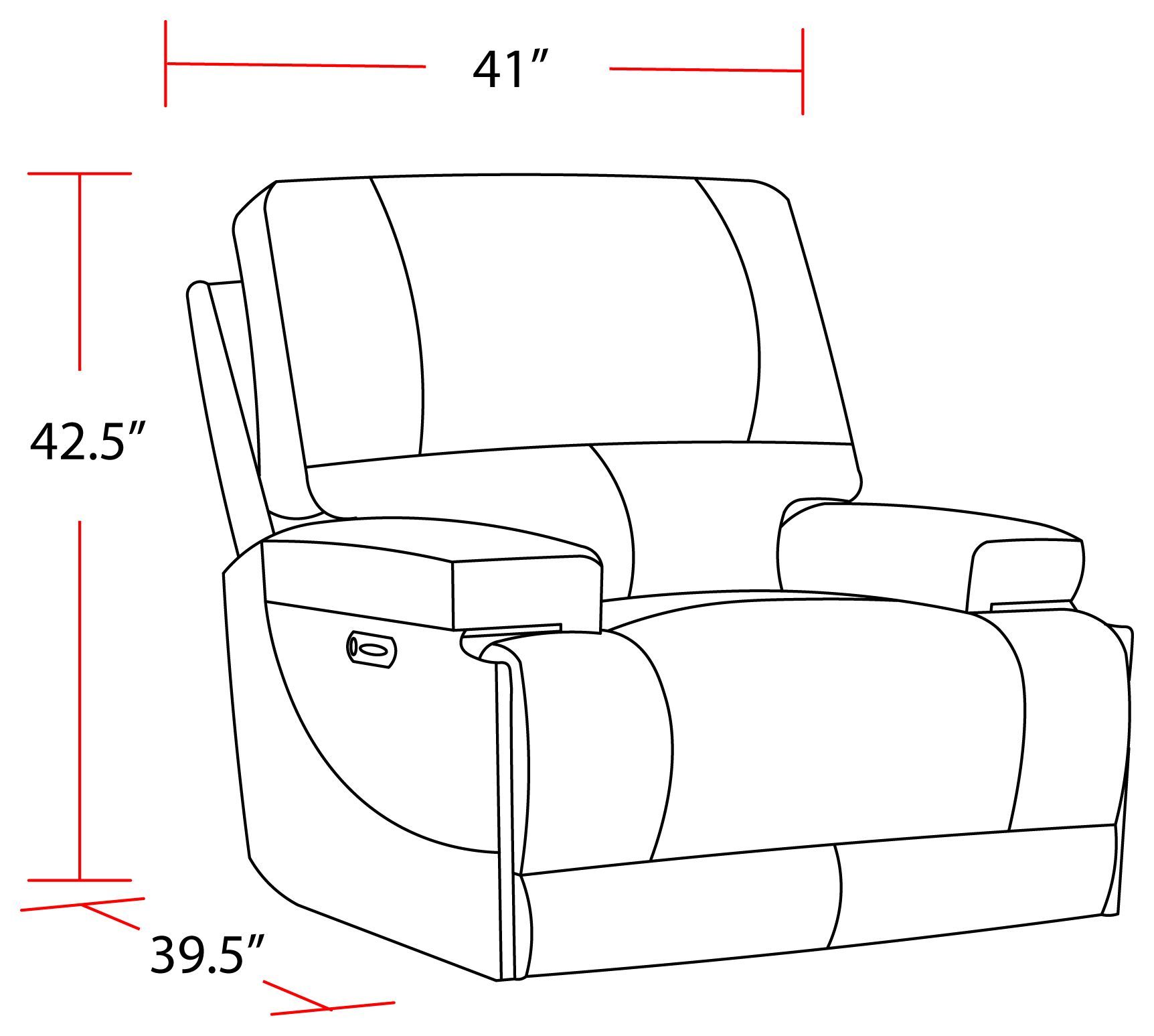 Whitman Verona Linen Cordless Power Recliner with Power Headrest