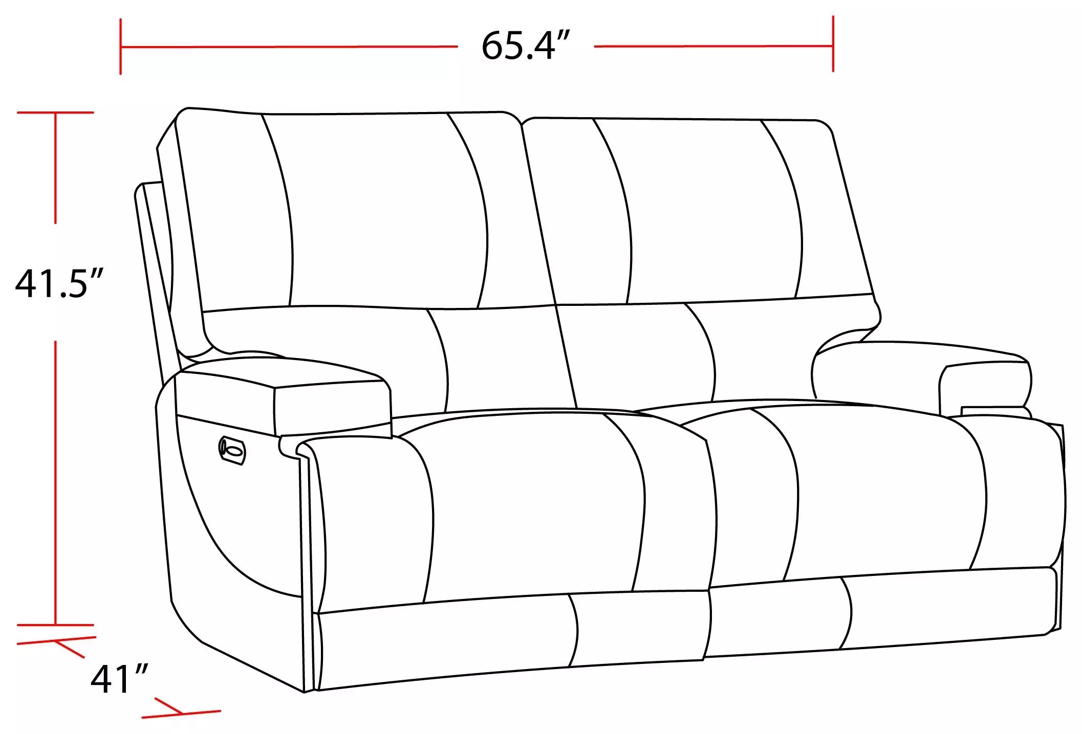 Whitman Verona Linen Cordless 65" Power Reclining Loveseat with Power Headrest