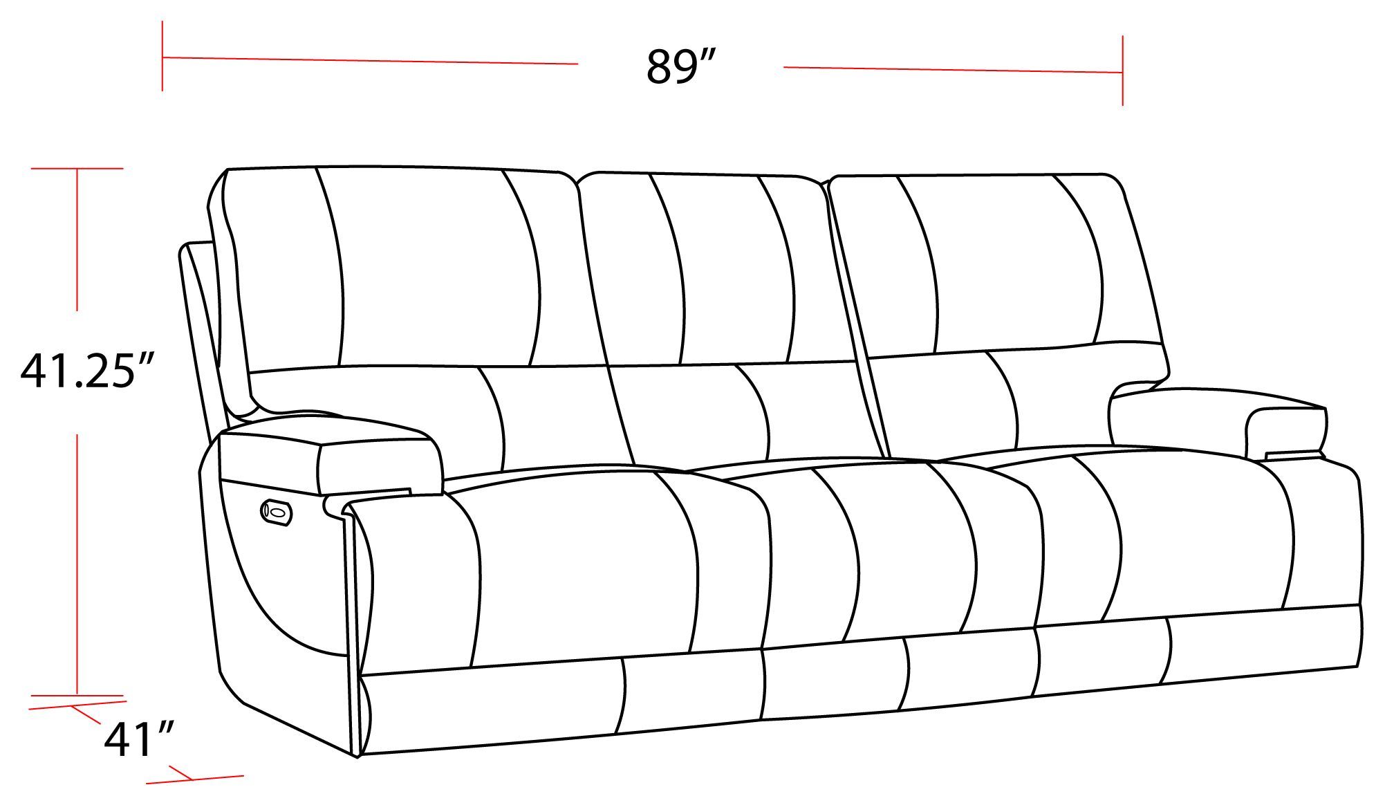 Whitman Verona Azure Cordless Power Reclining Sofa with Power Headrest