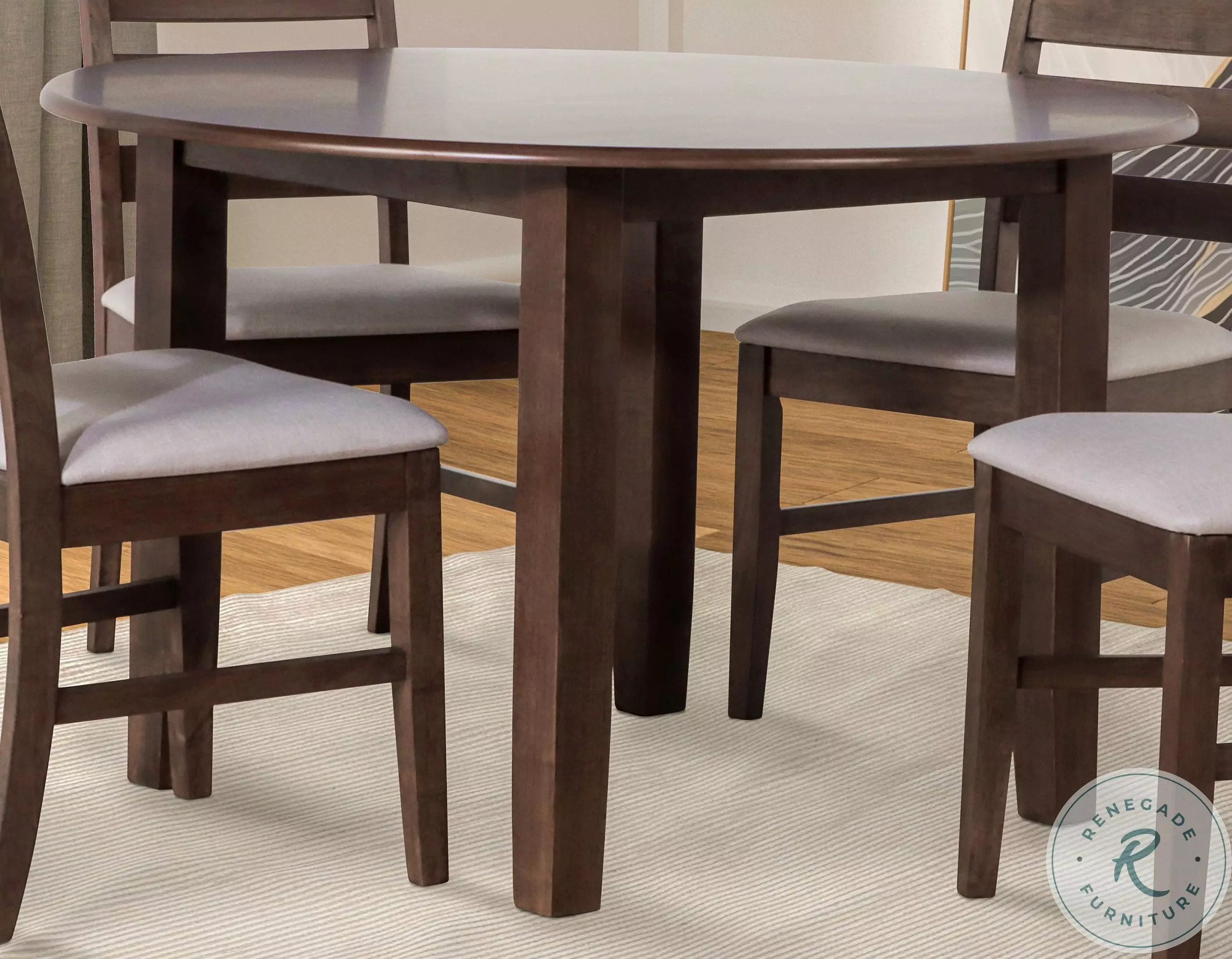 Pascal Walnut Round Dining Table From New Classic | Coleman