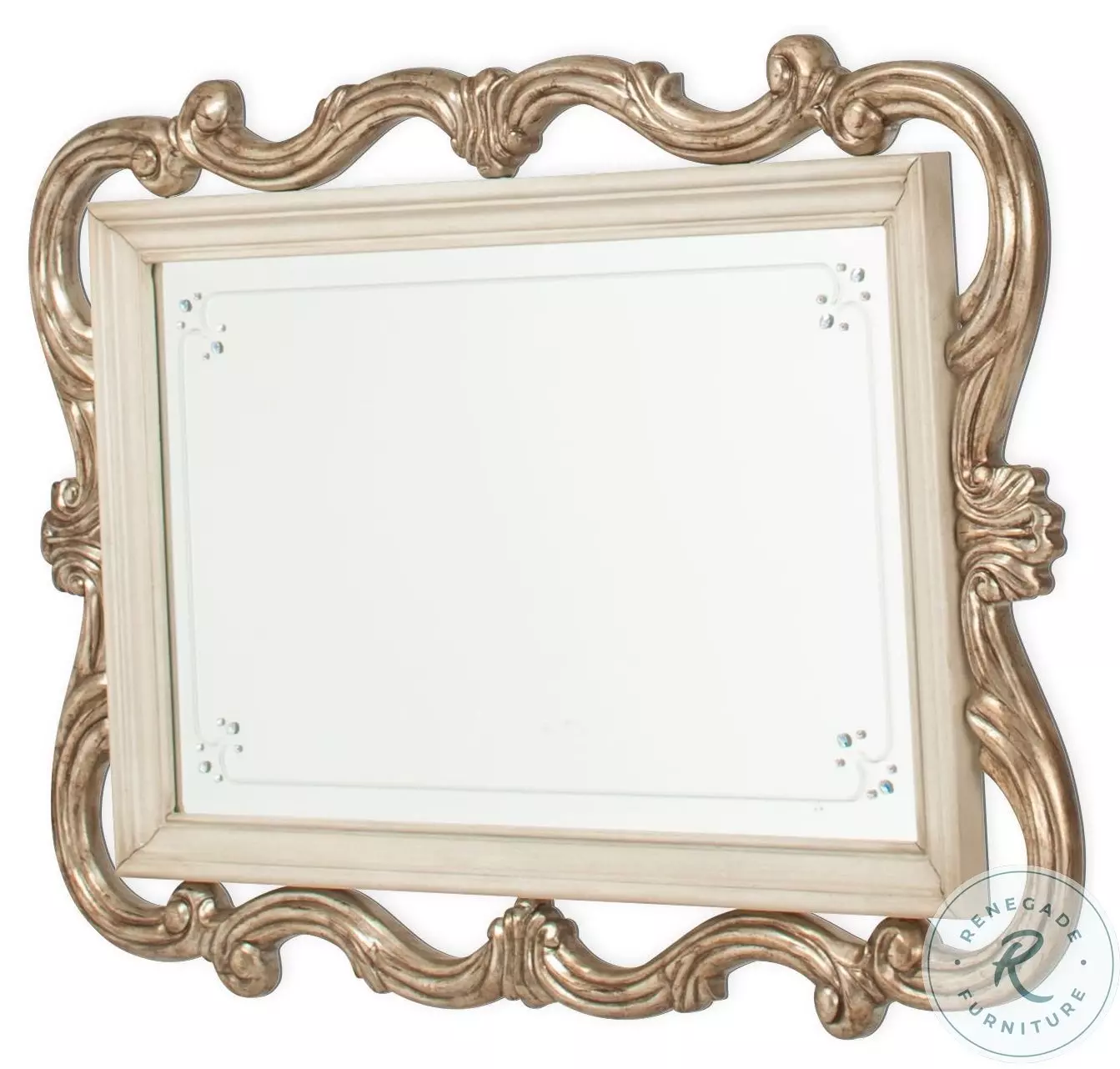 Platine de Royale Champagne Wall Mirror From Michael Amini