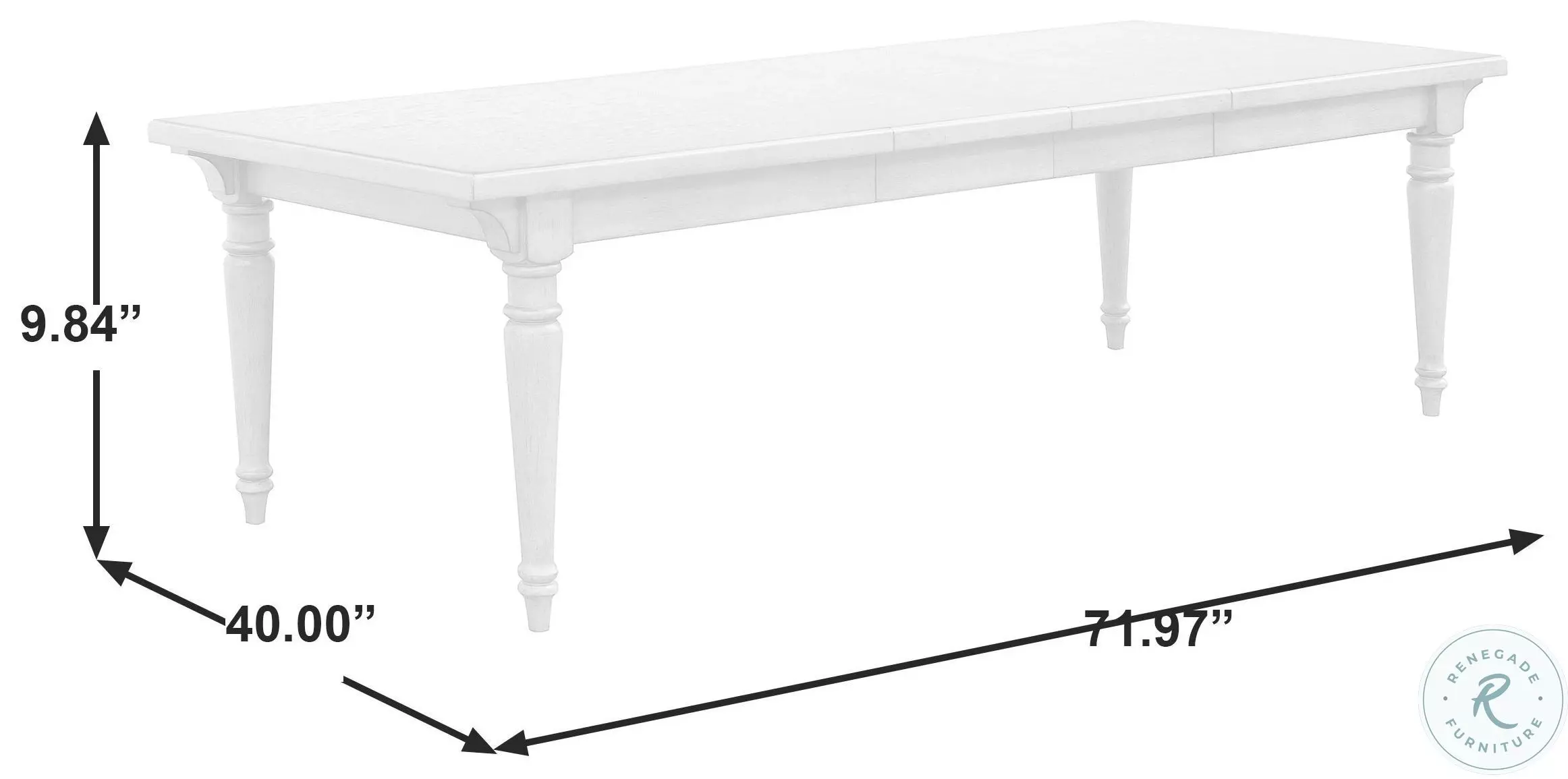 Jefferson Crest Bluff Grey Leg Extendable Dining Table