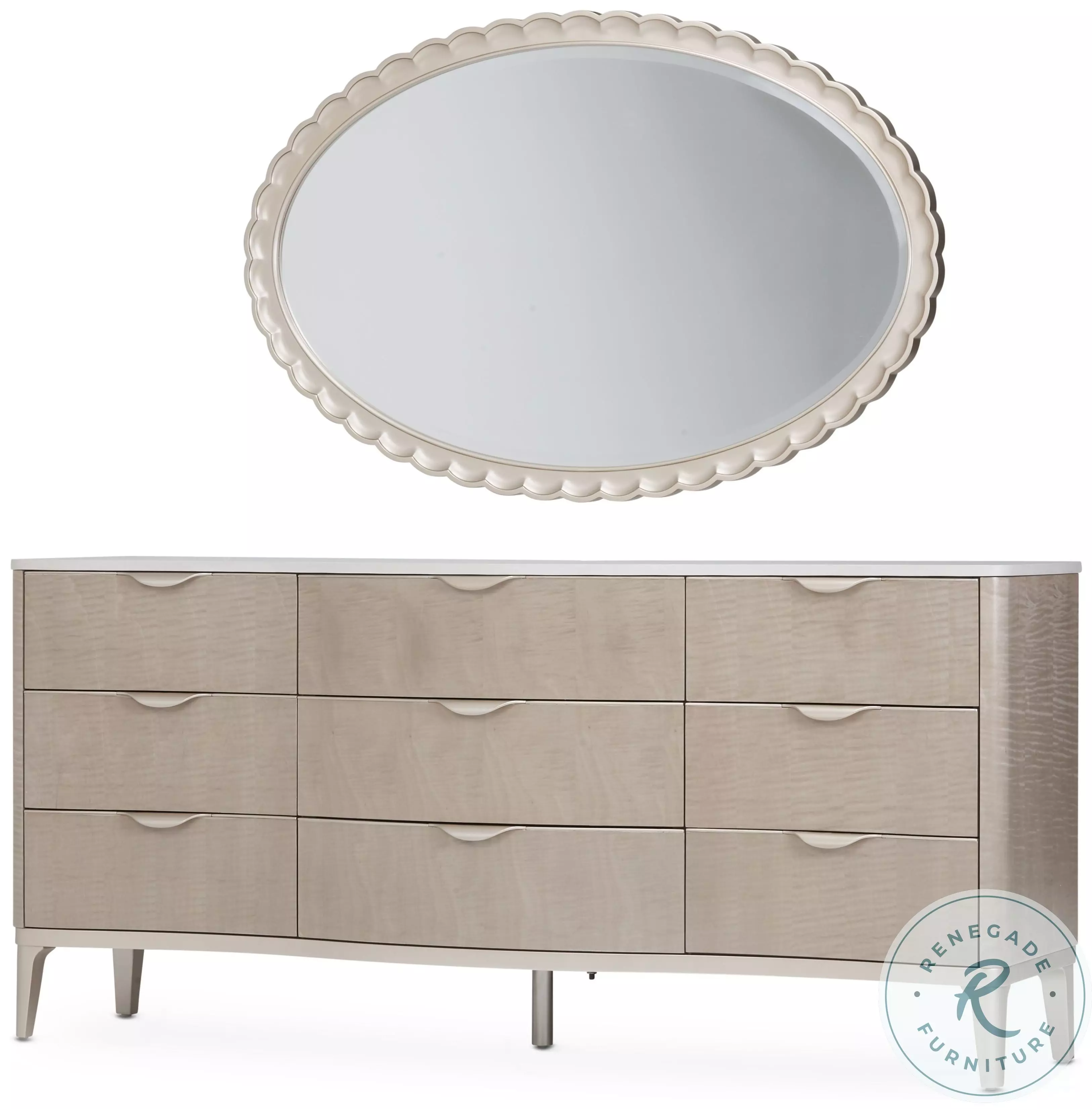 mitchell gold malibu dresser Crest Blush with Mirror From Michael Amini Ecom Style:AP1D106464
