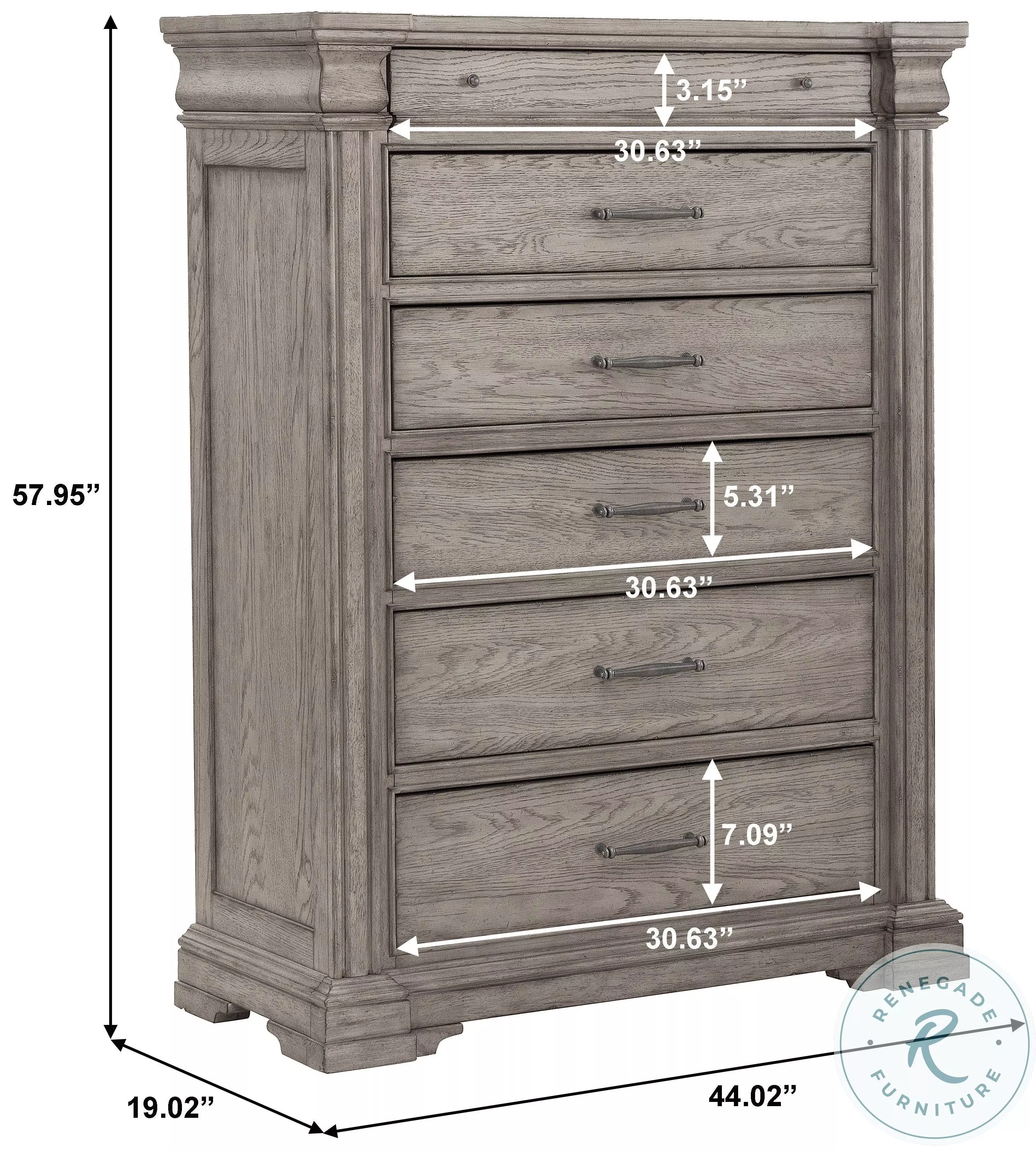Jefferson Crest Bluff Grey Drawer Chest