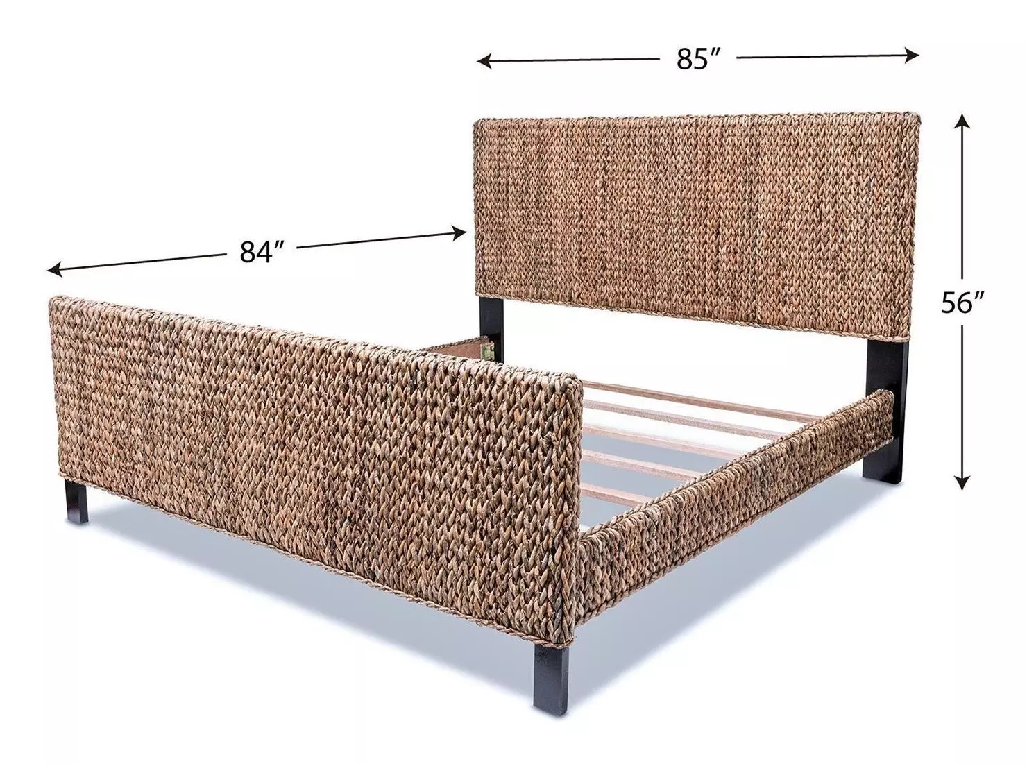 Maui Natural and Black King Panel Bed