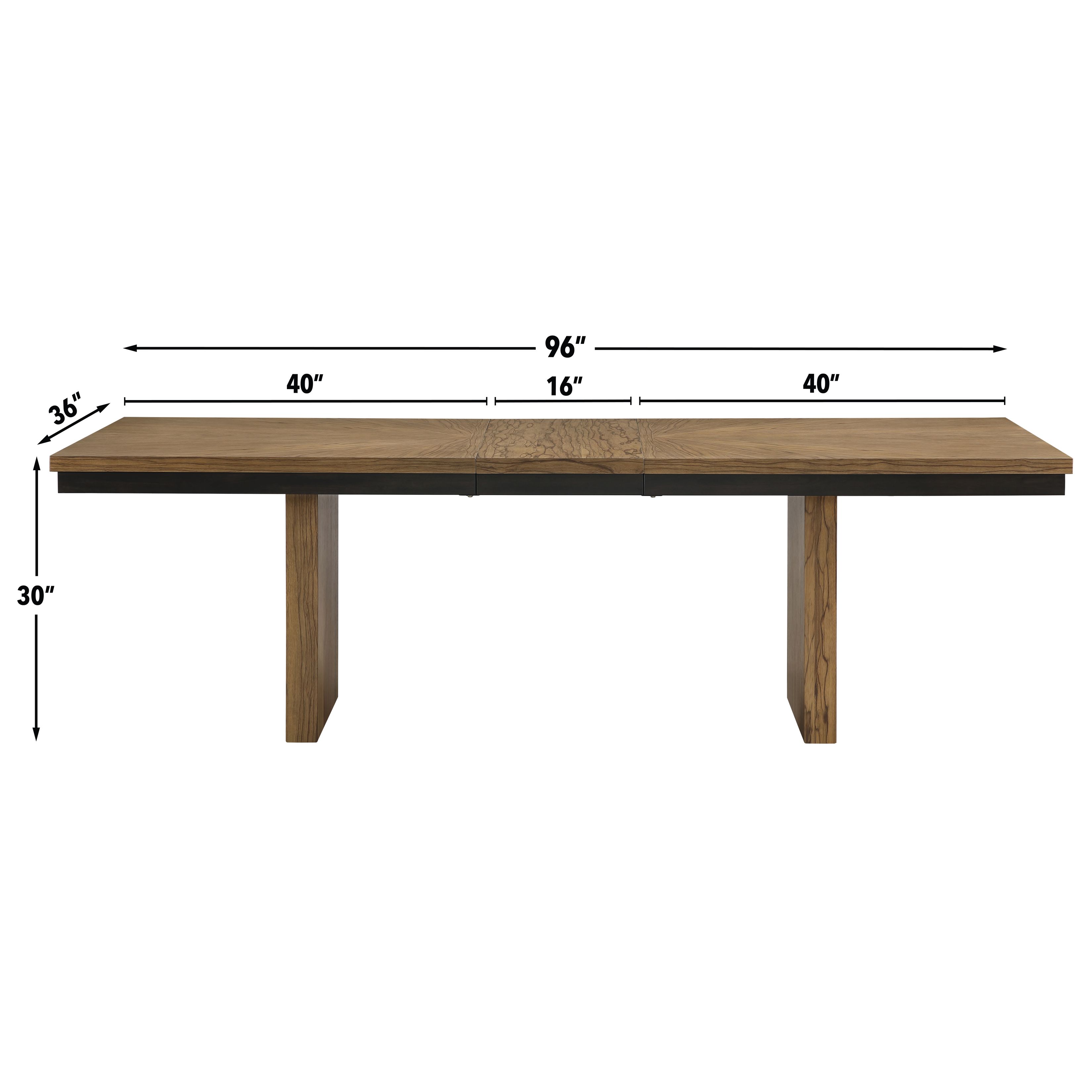 Roatan Brown 96" Extendable Rectangular Dining Table