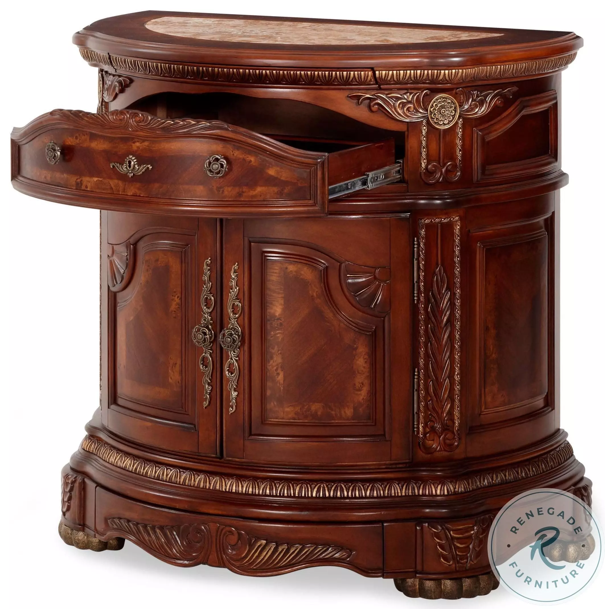 Chateau Royale Honey Walnut Sleigh Bedroom Set from Casa Luxe