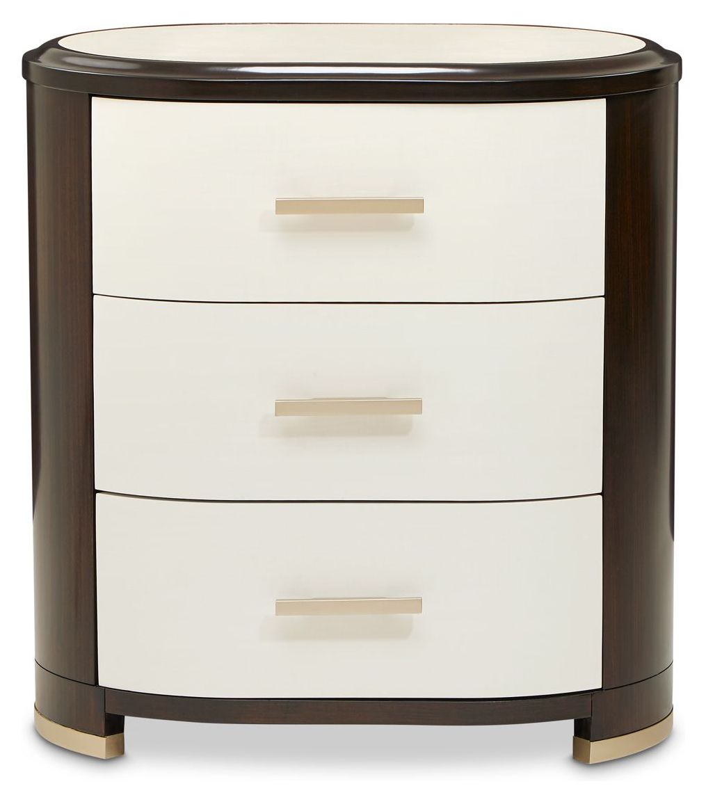 極美品❤️PASSIONEパシオーネ❤️ボアショートポンチョ　アイボリー　M Paris Chic Espresso 3 Drawer Nightstand From Michael Amini