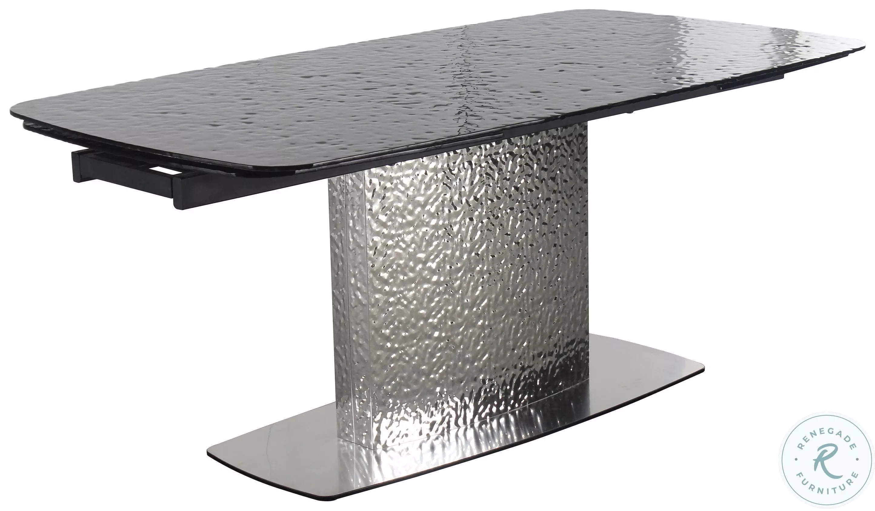 Nora Gloss Black And Brushed Stainless Steel Extendable Dining