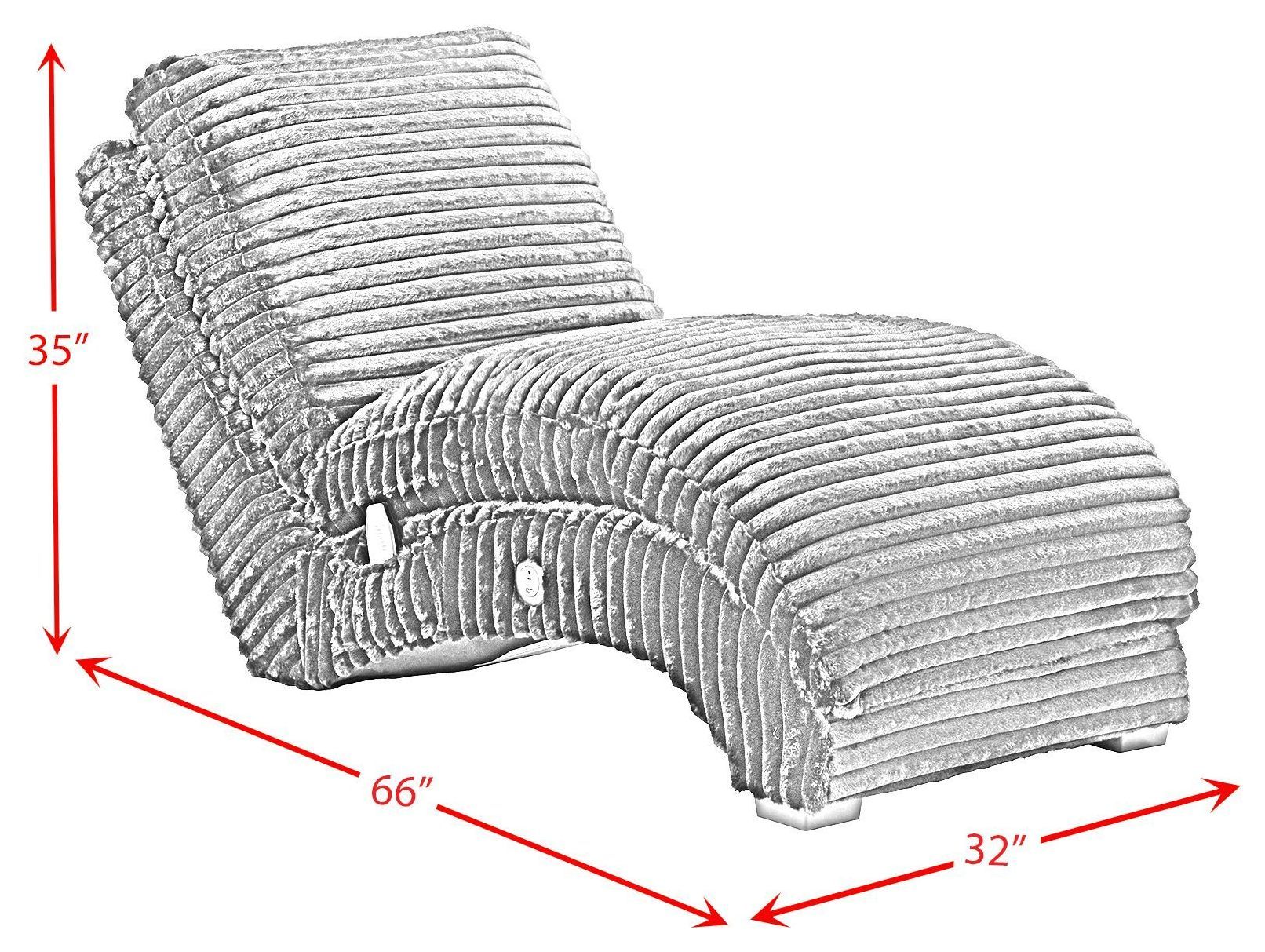 York Masis Black 66" Chaise with USB Charging and LED