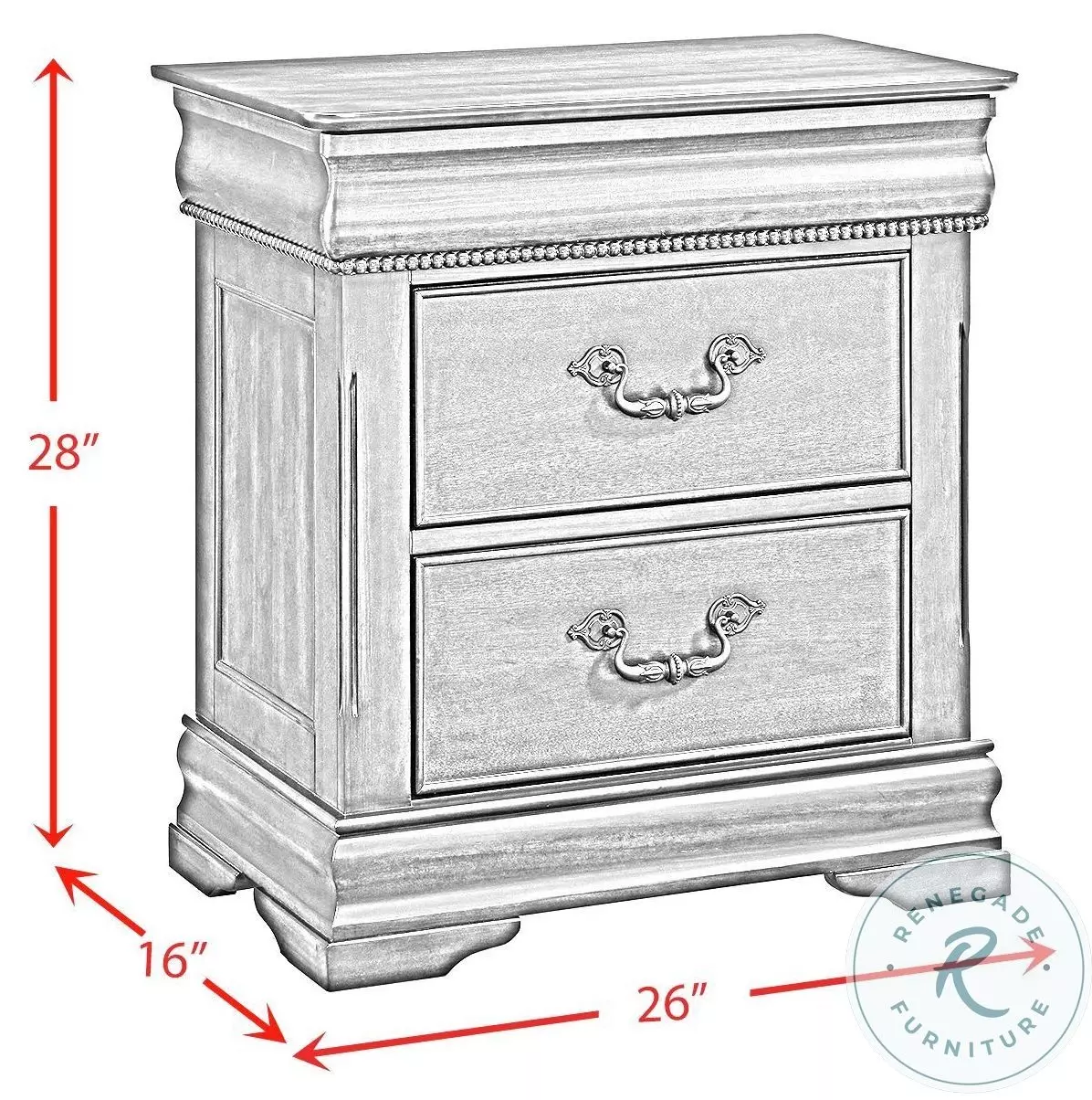 Coppola Rich Cherry 3 Drawer Nightstand