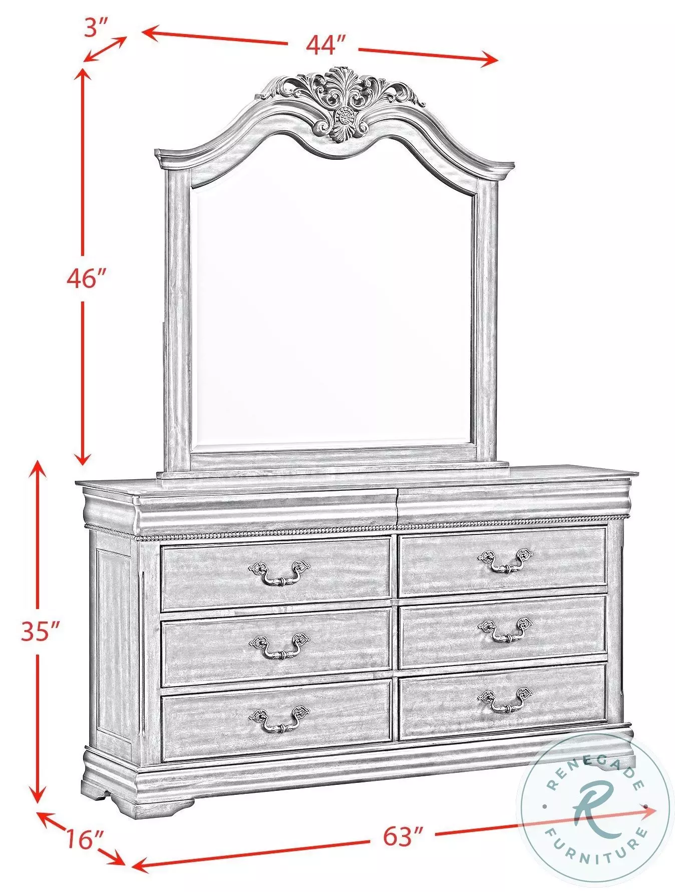 Coppola Rich Cherry 8 Drawer Dresser And Mirror
