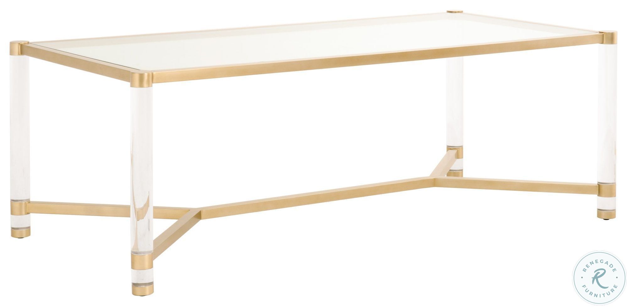 Traditions Brushed Brass And Lucite Nouveau Dining Table From Orient