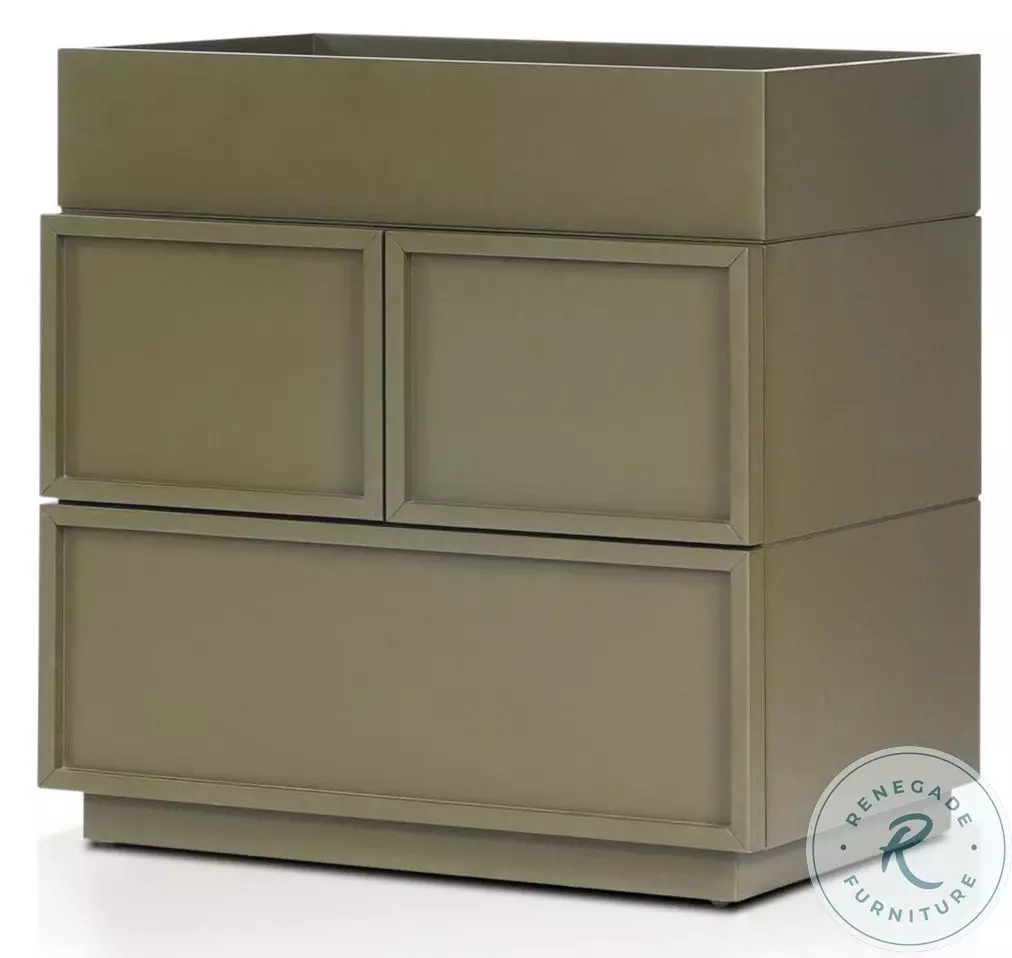 Luca Olive Green 2 Drawer Nightstand From Alpine | Coleman Furniture