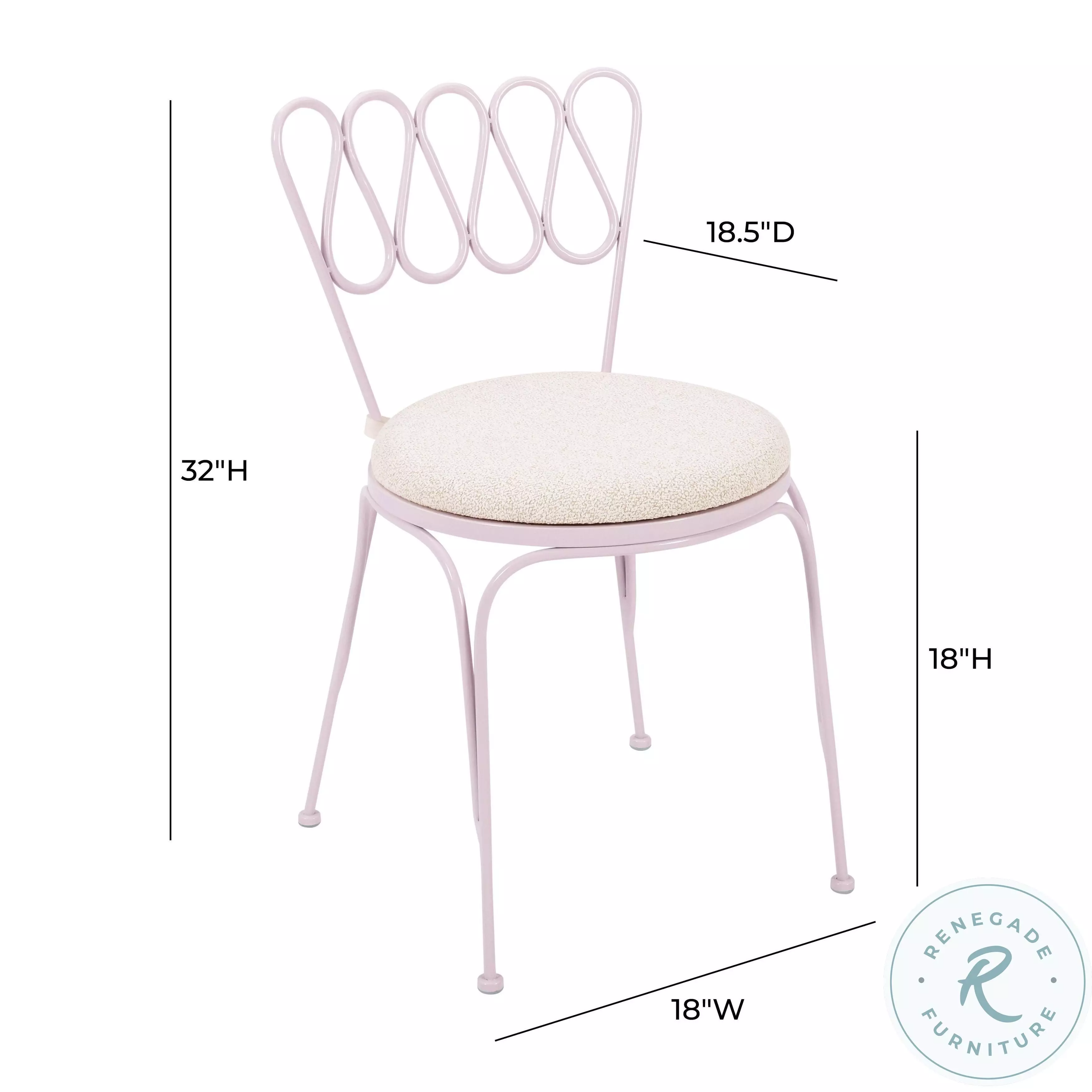 Erica Pink Wrought Iron Outdoor Chair