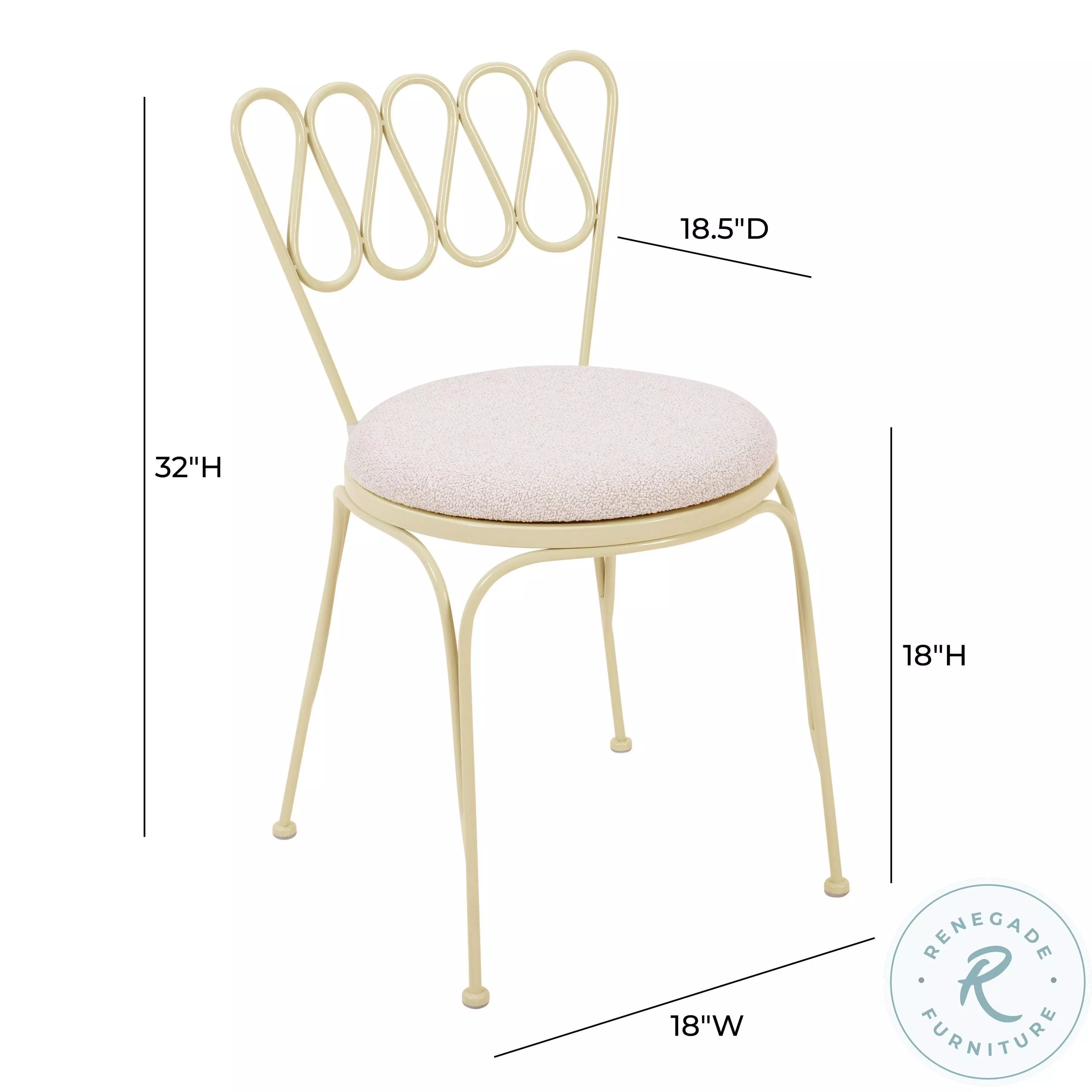 Erica Cream Wrought Iron Outdoor Chair