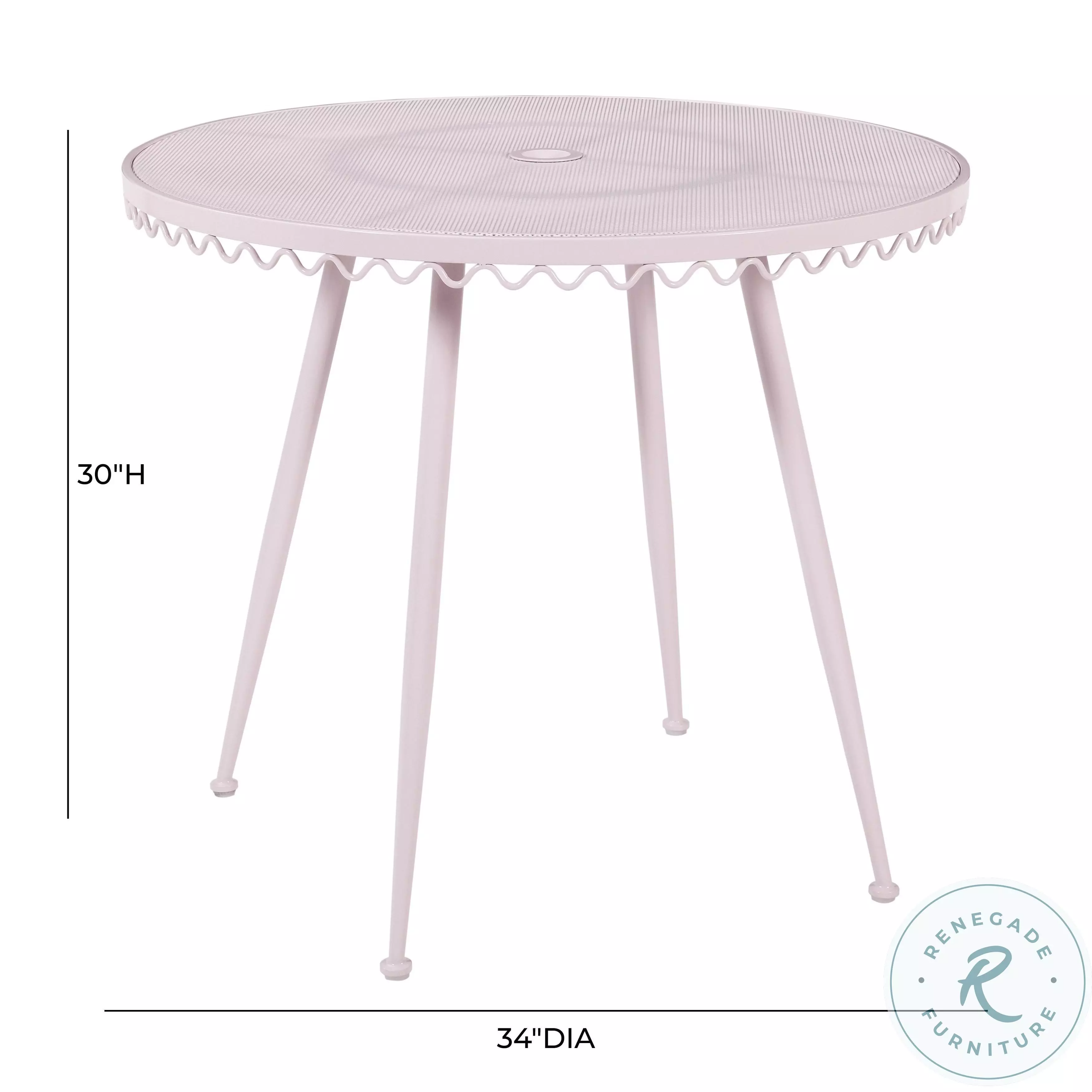 Erica Pink Wrought Iron Outdoor Cafe Table