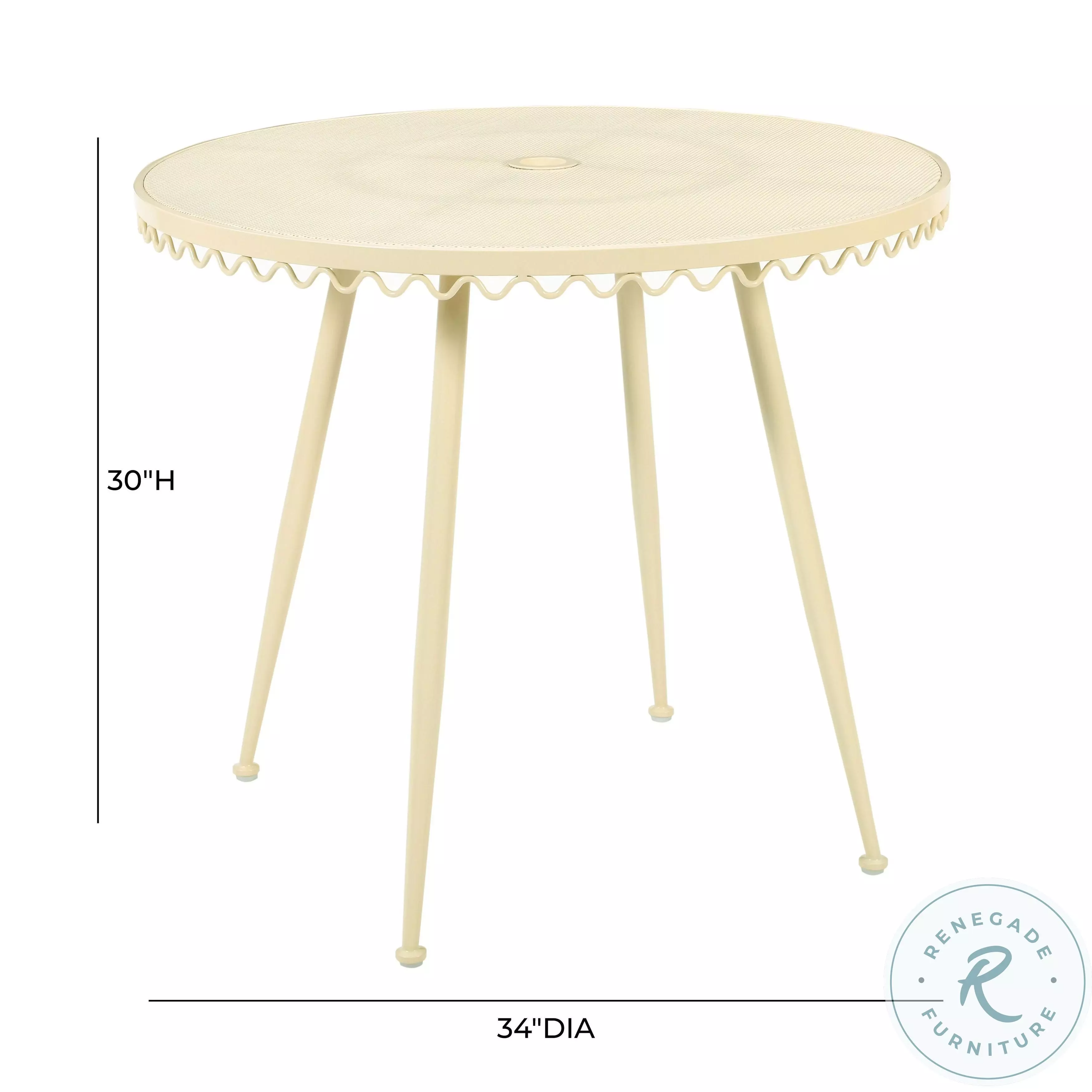 Erica Cream Wrought Iron Outdoor Cafe Table