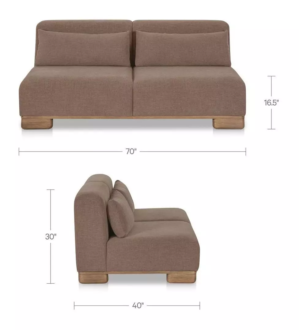 June Dark Brown 70" Sofa