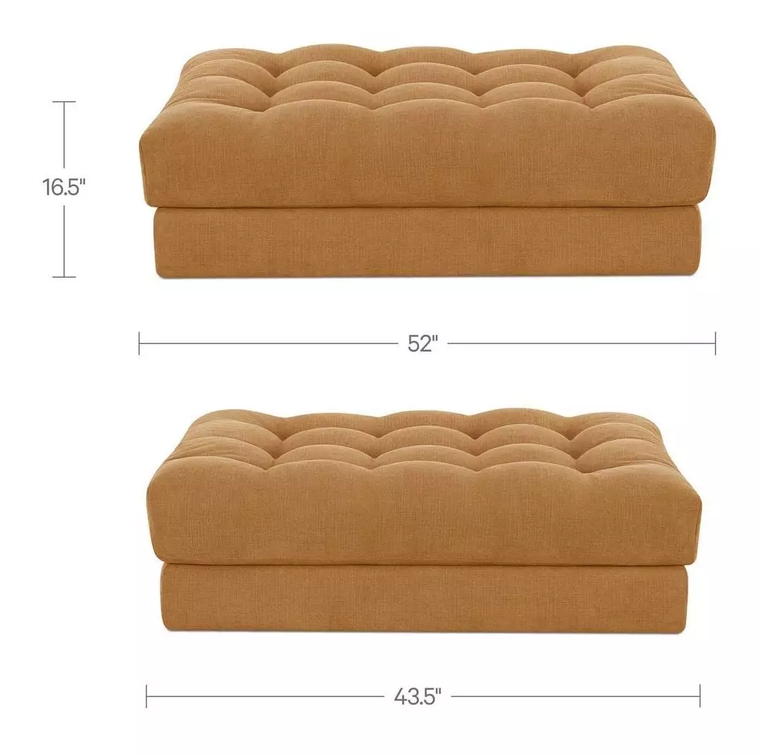 Davie Golden Yellow Performance Fabric Upholstered Rectangular Ottoman