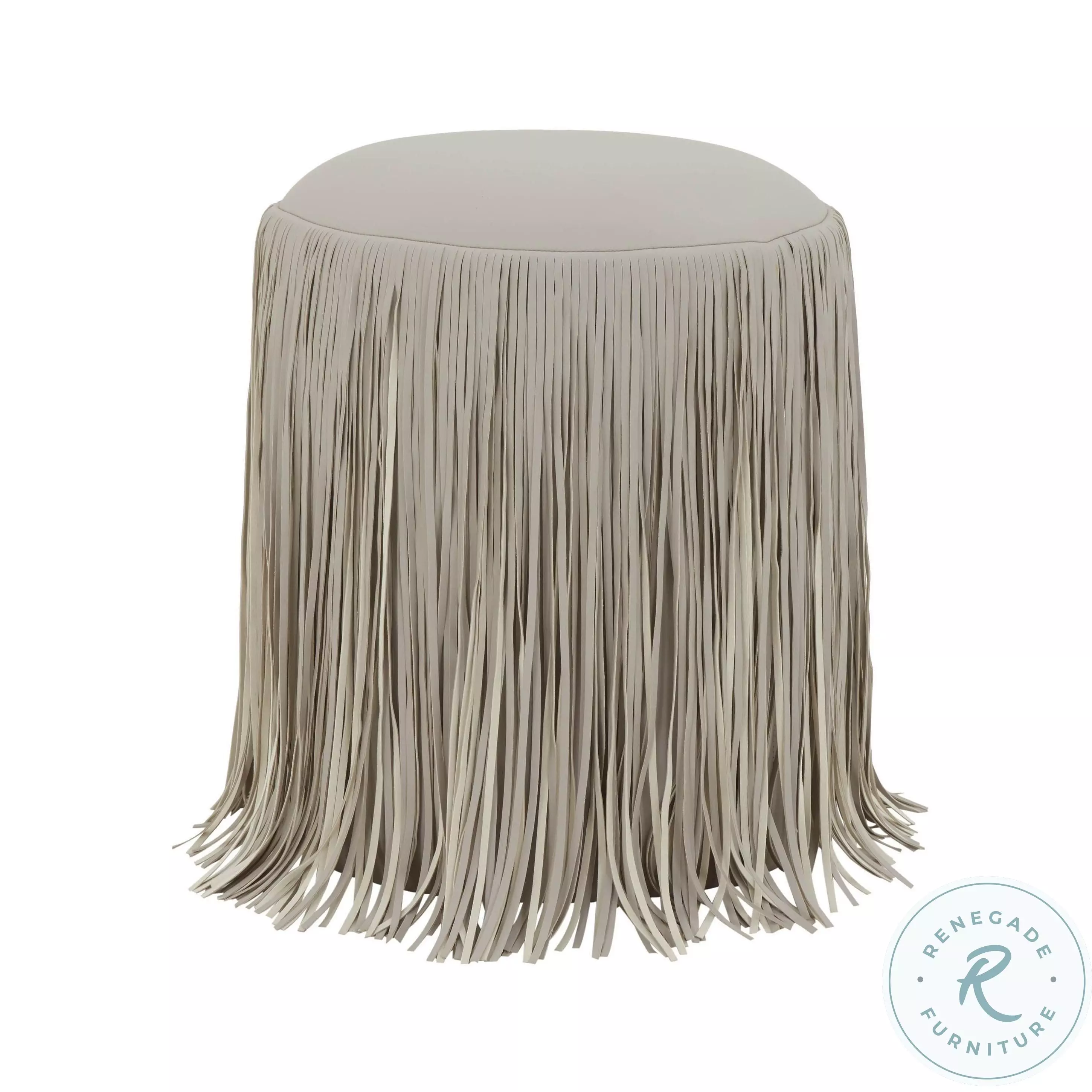 Shag Me Grey Performance Vegan Leather Ottoman From TOV | Home Gallery ...