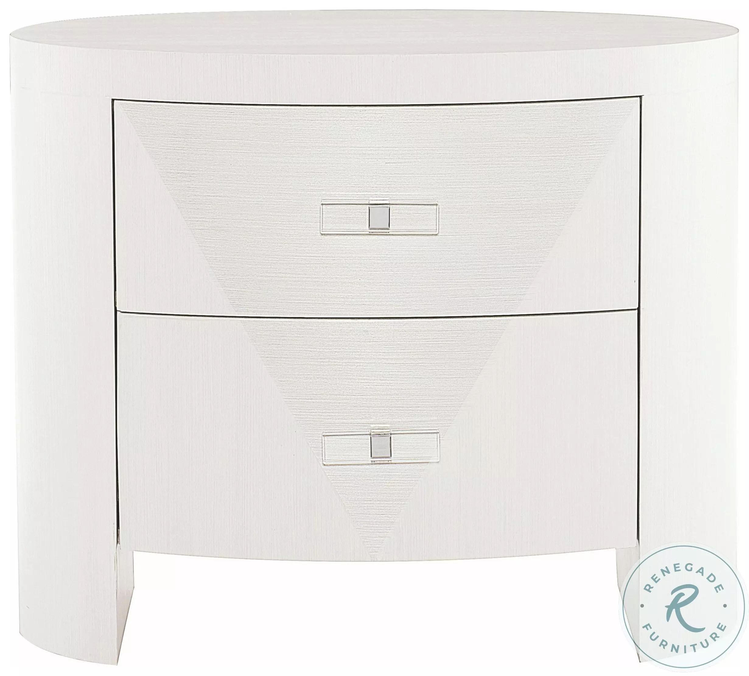 Axiom Linear White Oval Nightstand from Bernhardt Furniture
