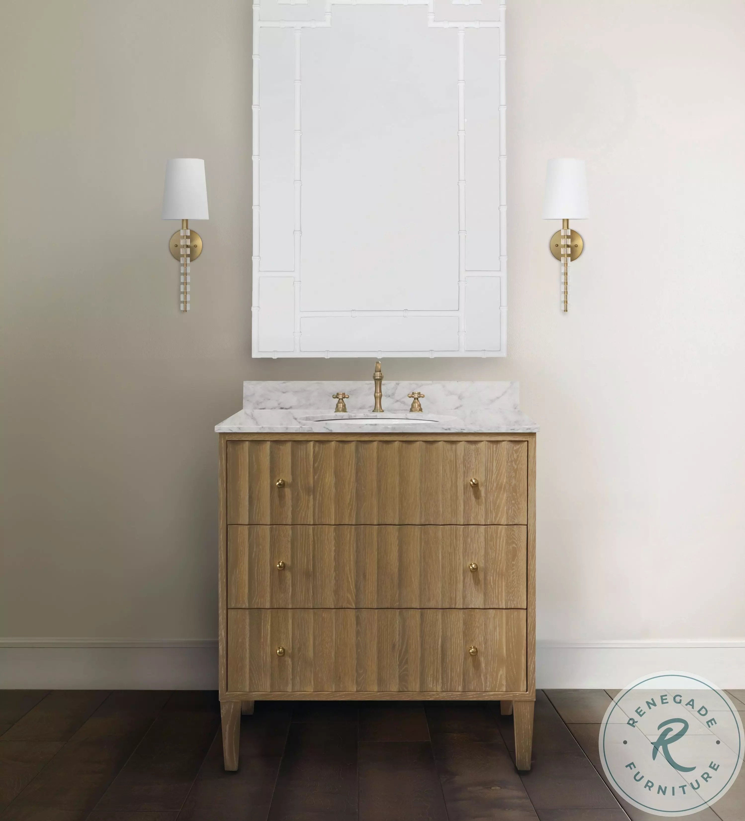 Tessa White Lacquer Bamboo Detail Mirror From Home Gallery Stores