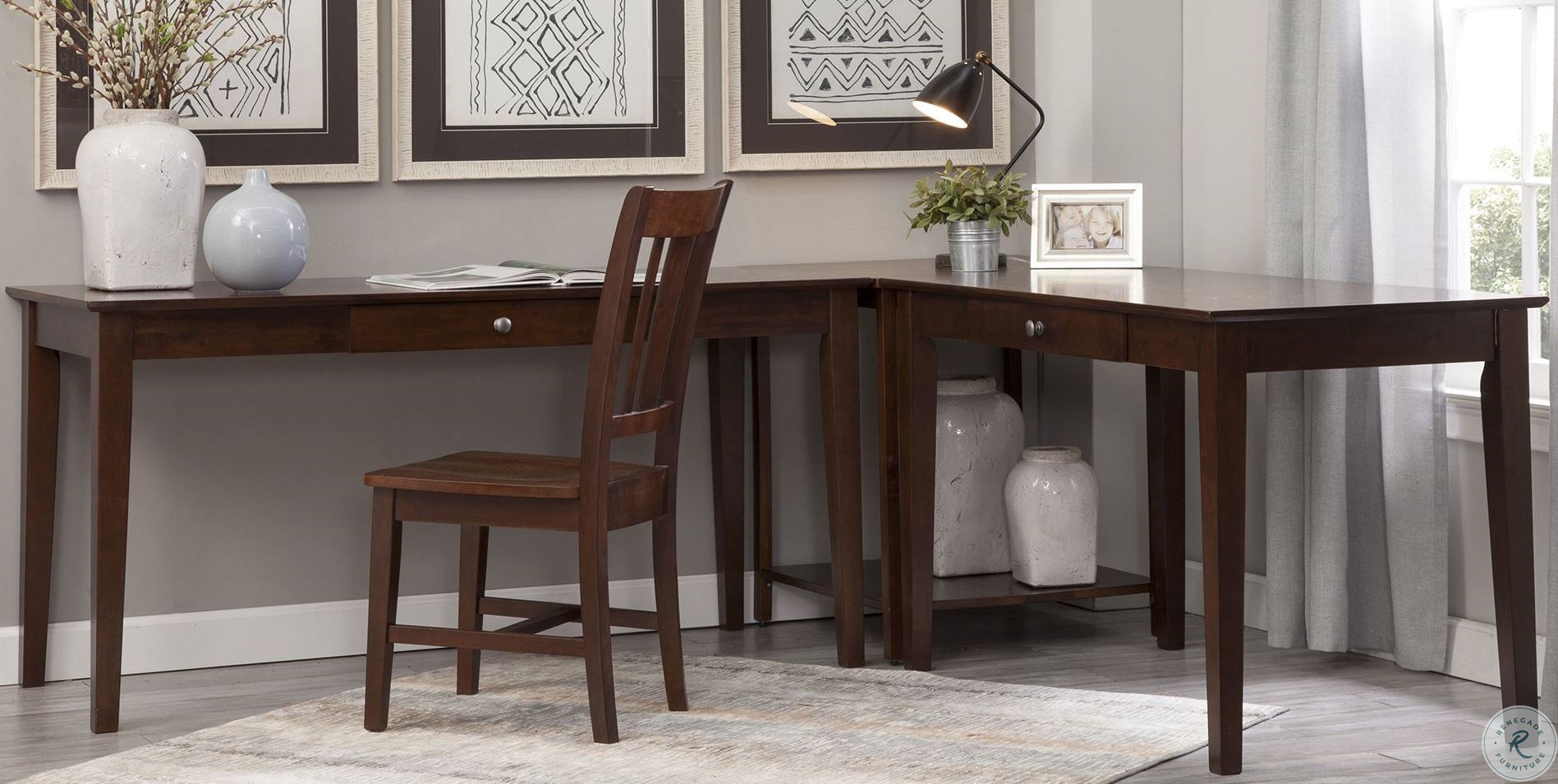 Home Accents Espresso LShape Desk from John Thomas Coleman Furniture