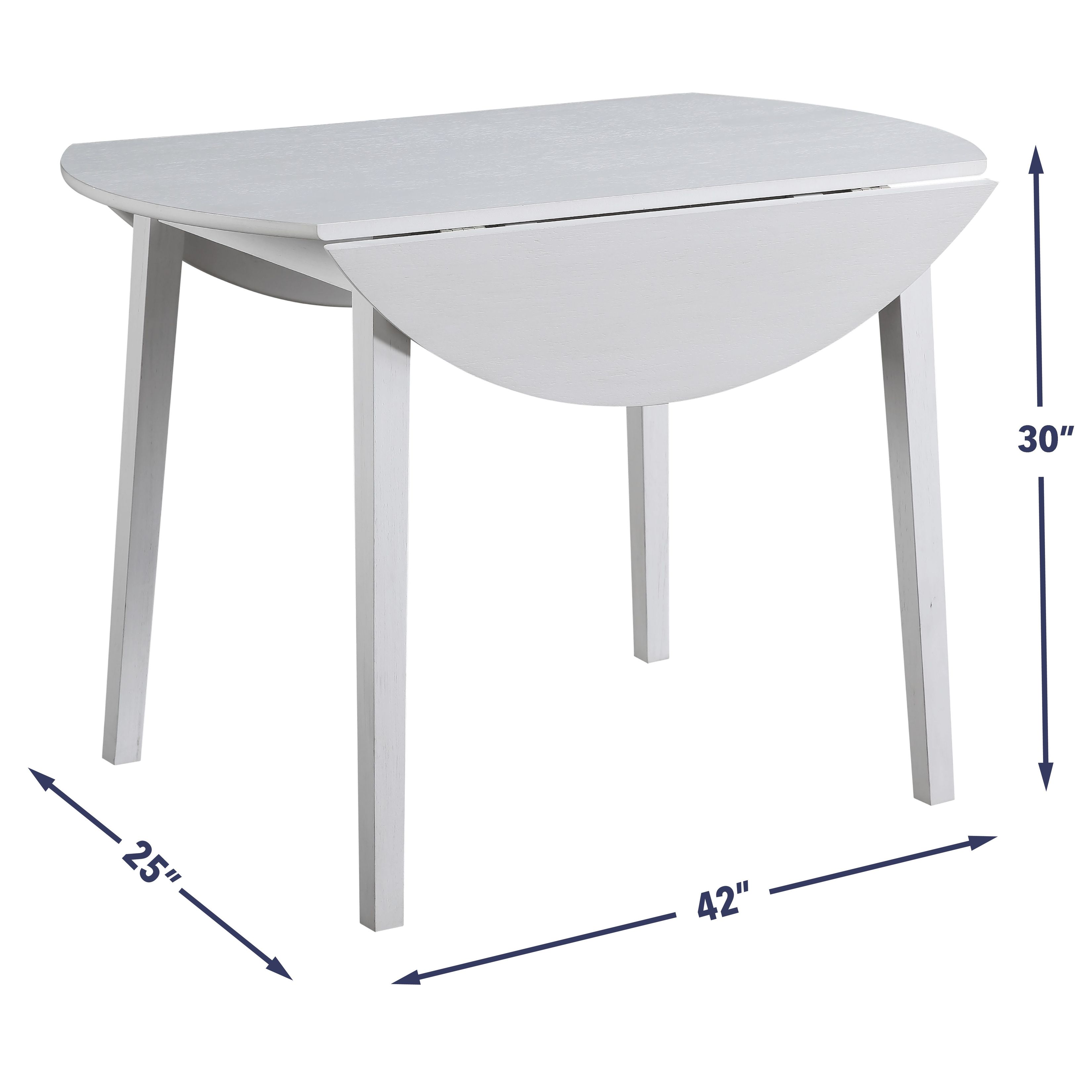 Naples White 42" Extendable Dining Table Set of 3