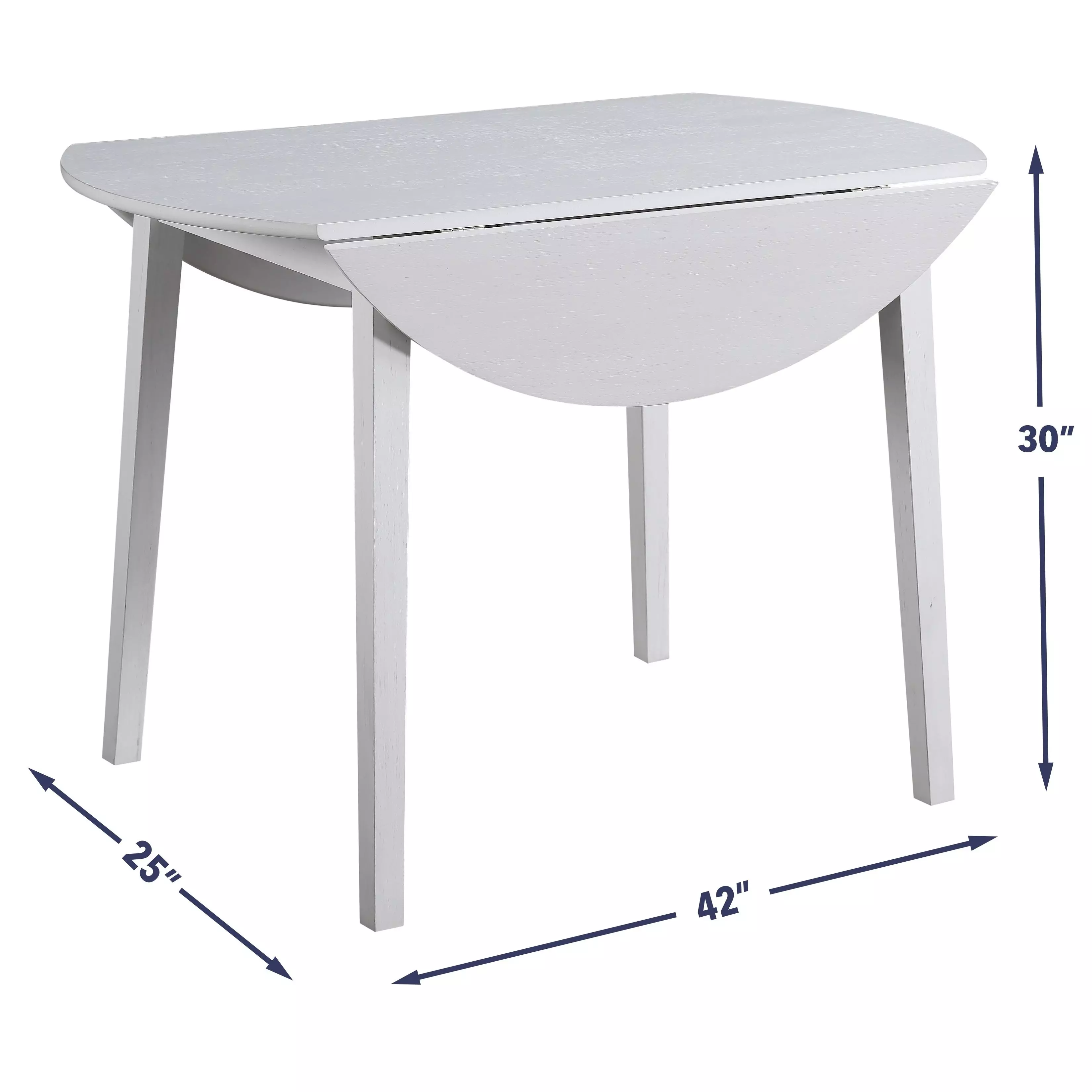 Naples White 42" Extendable Dining Table Set of 3