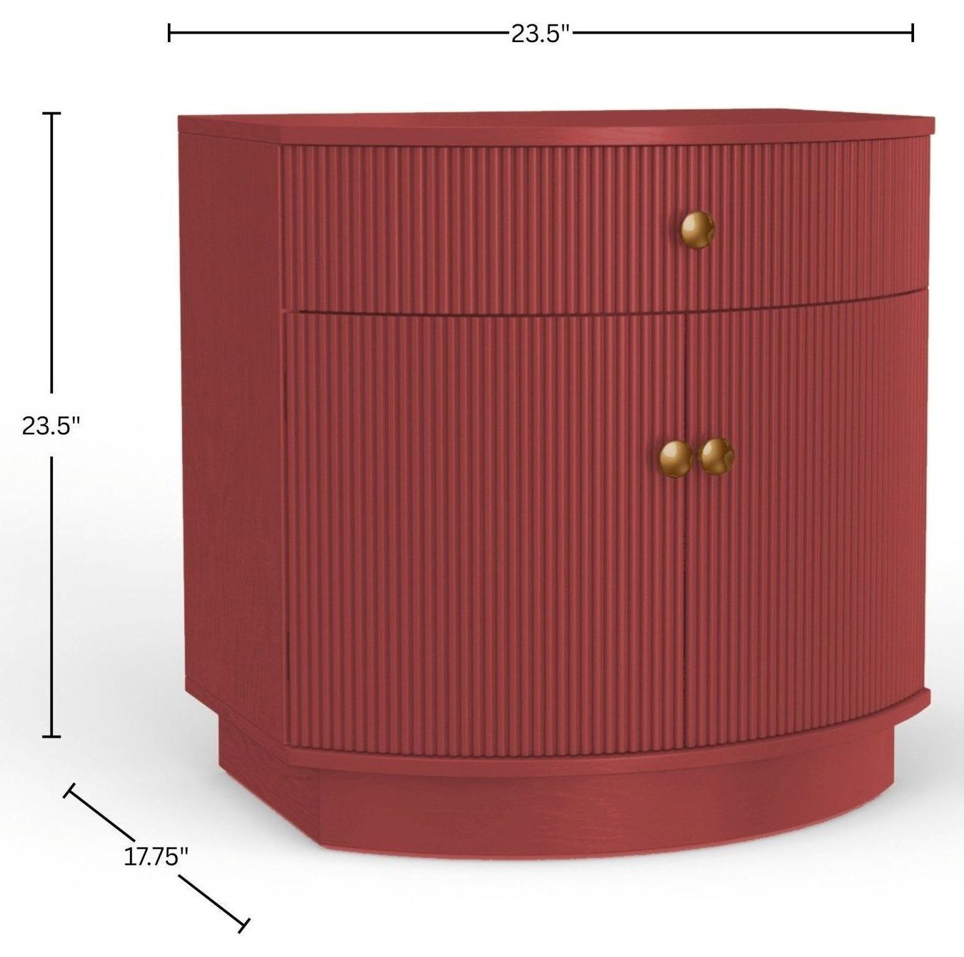 Olivia Burgundy 1 Drawer Nightstand