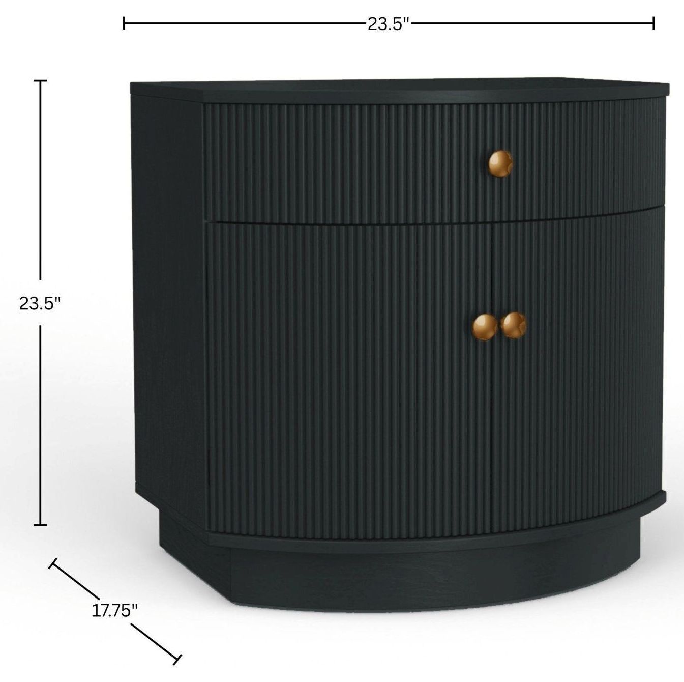 Olivia Black 1 Drawer Nightstand