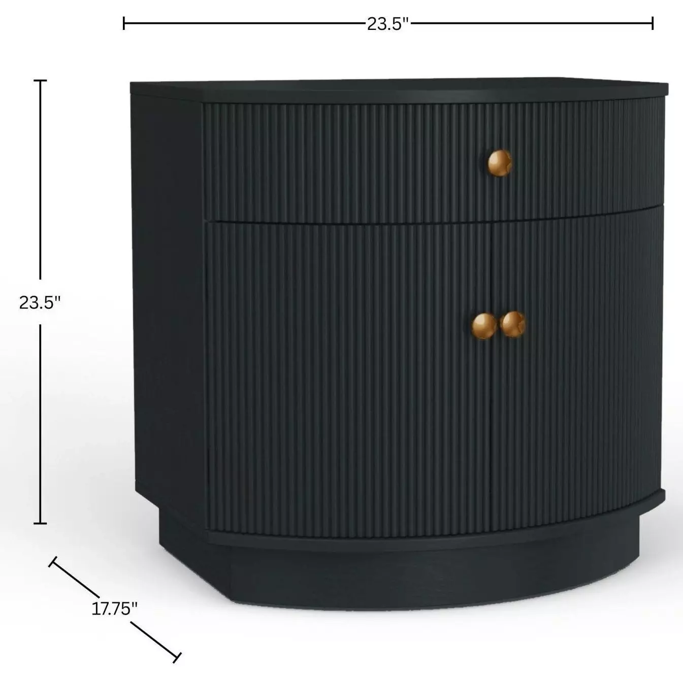 Olivia Black 1 Drawer Nightstand