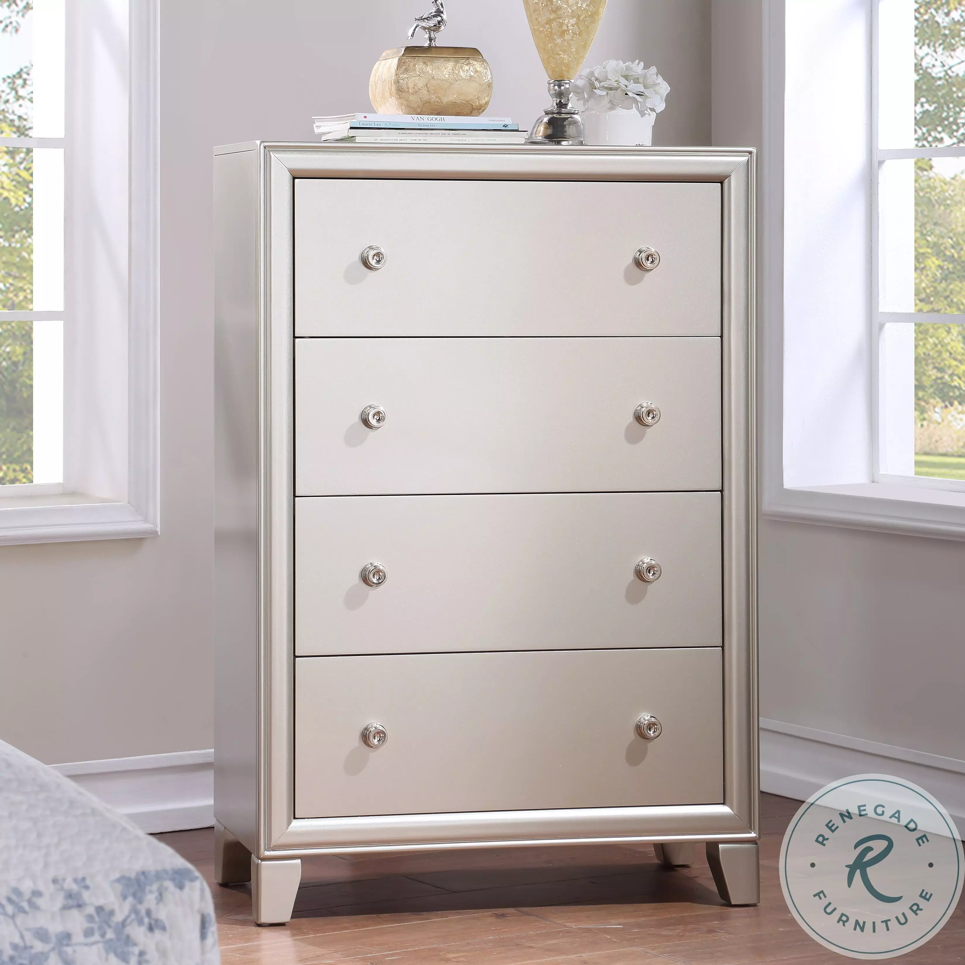 draw drawers　【Stone Hair Grip ：Silver】 Benjara Silver and Chrome 6-Drawer 65.38 in. W Dresser