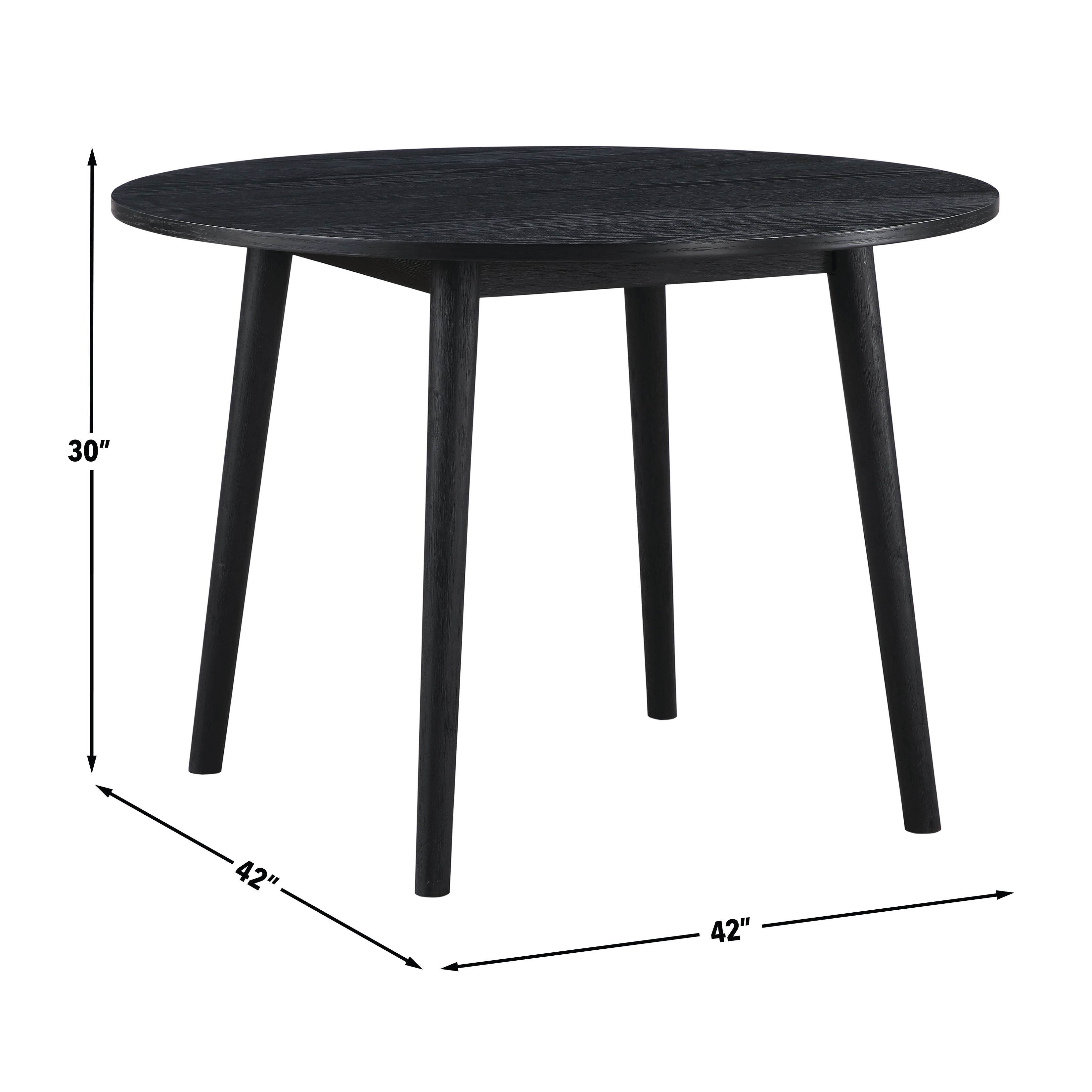Willow Black 42" Round Dining Table