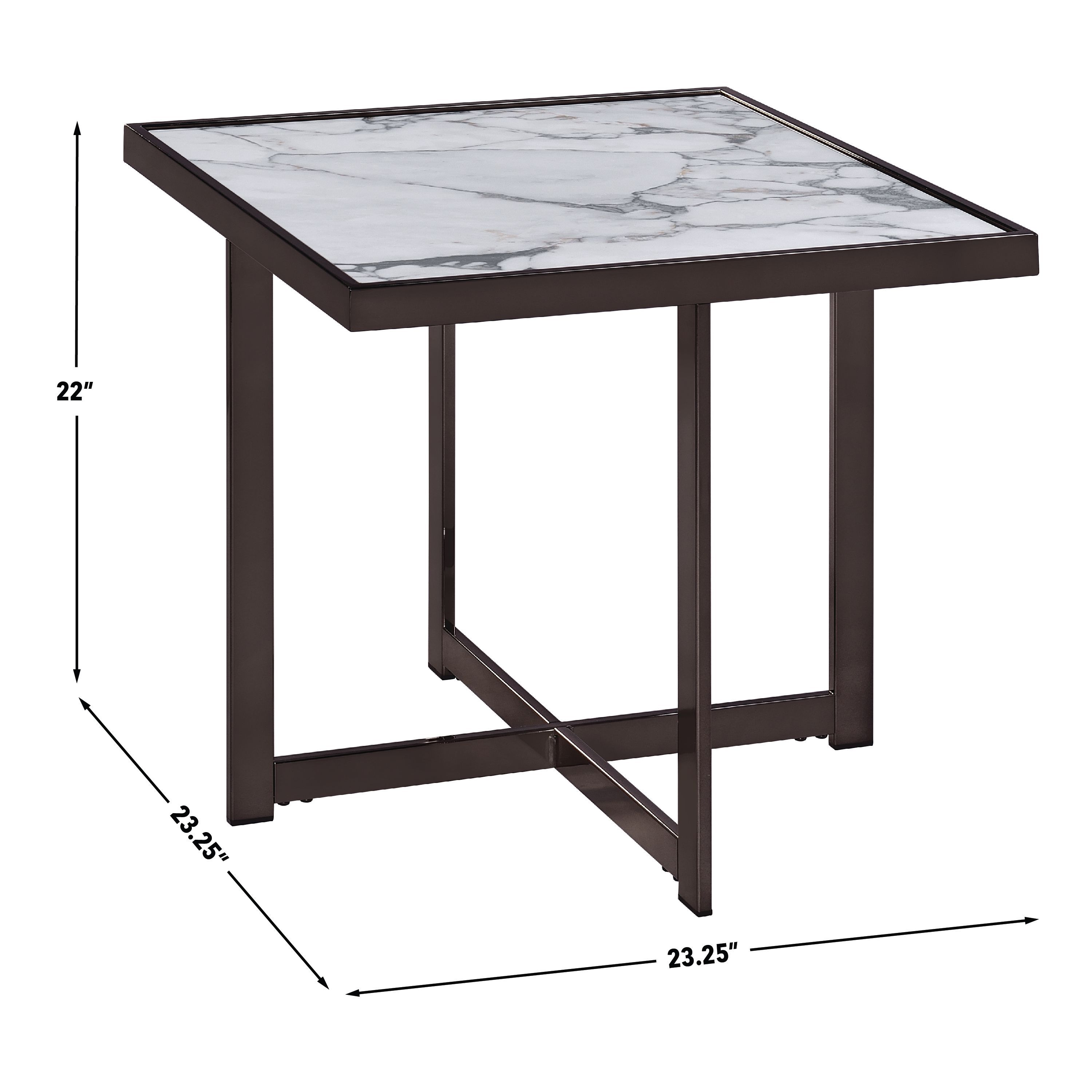 Kayley White Sintered Stone Square End Table