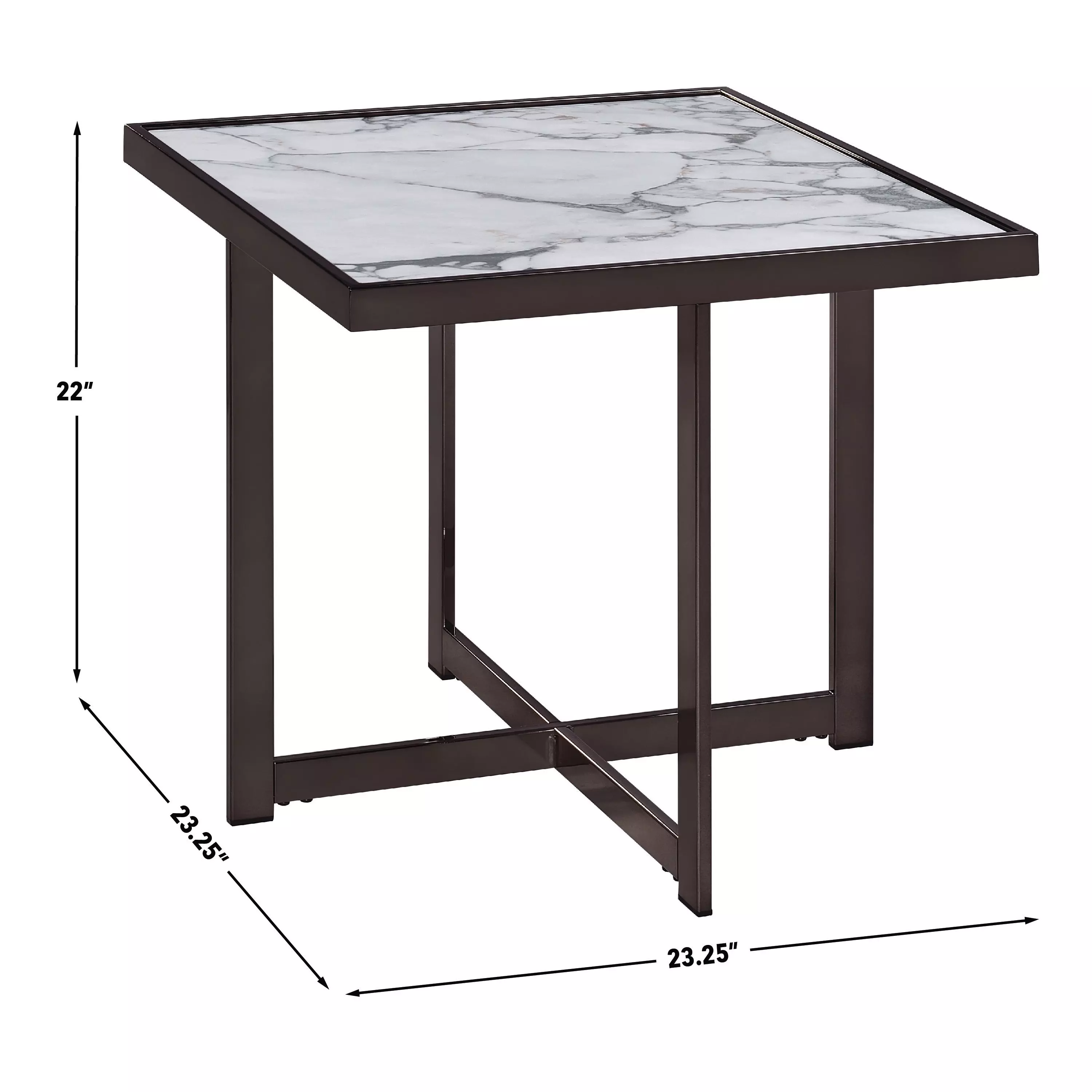 Kayley White Sintered Stone Square End Table