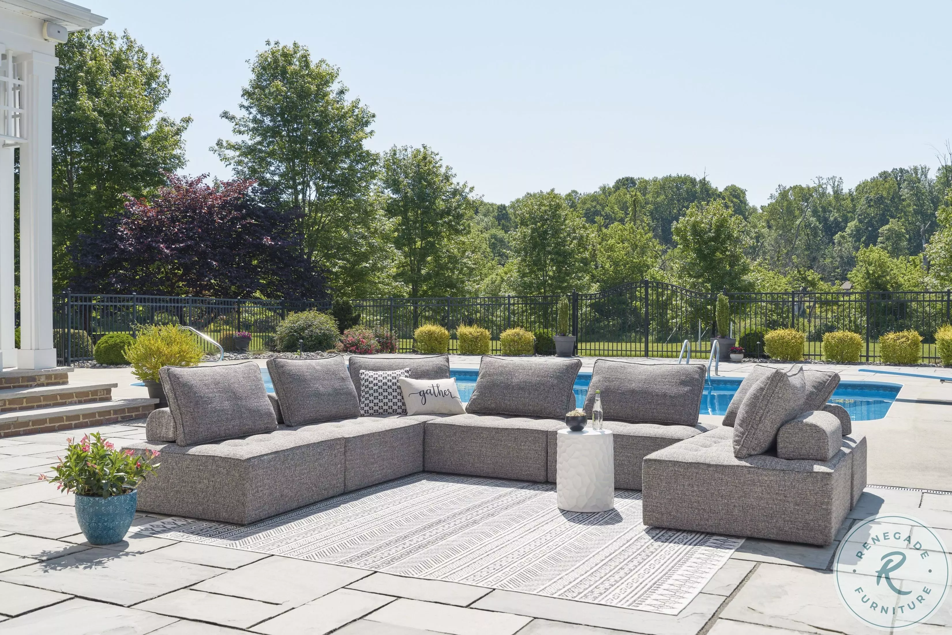 Bree Zee Brown Outdoor Sectional From Ashley Furniture | Coleman