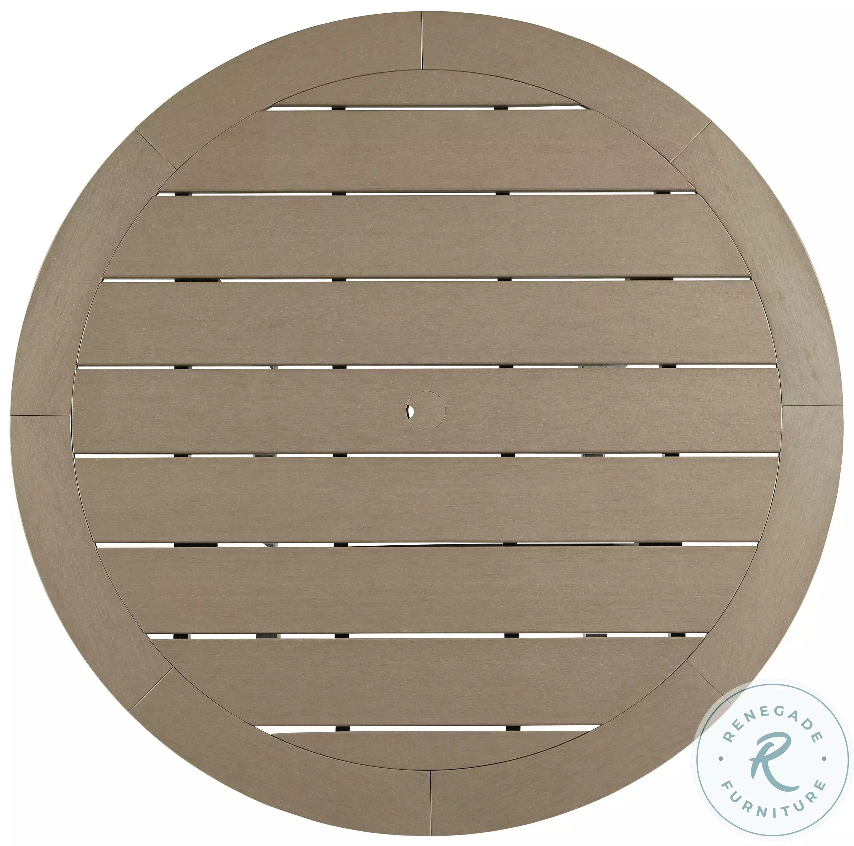 Fairen Trail Black and Driftwood Outdoor Round Bar Table Set from